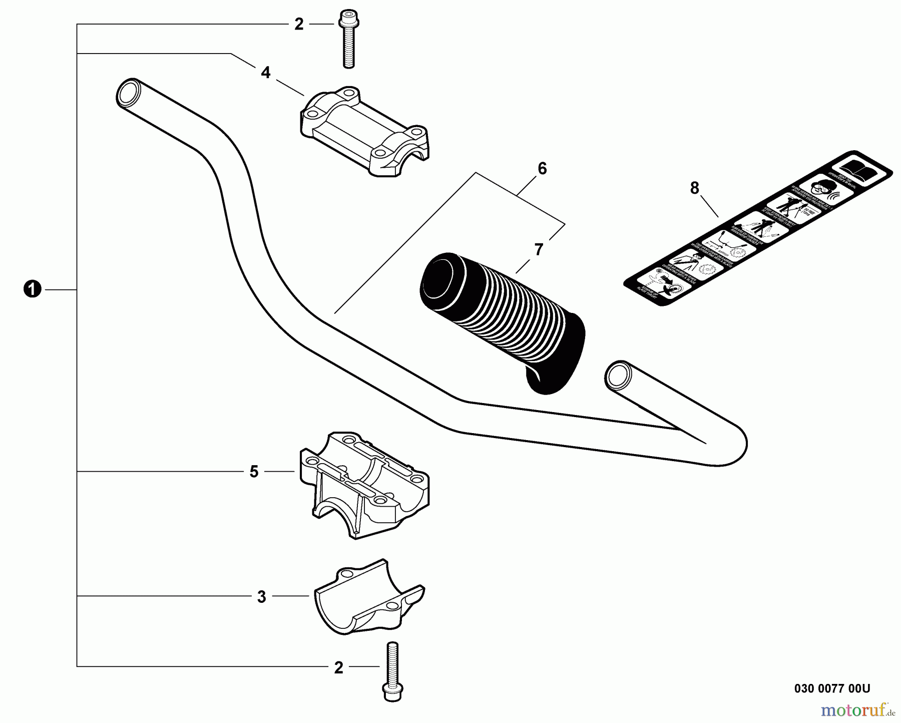 Shindaiwa Trimmer, Faden / Bürste BCK-11 - Shindaiwa U-Handle Blade Combo Conversion Kit, for T254 String Trimmer, S/N: T10212001001 - T10212999999 U-Handle
