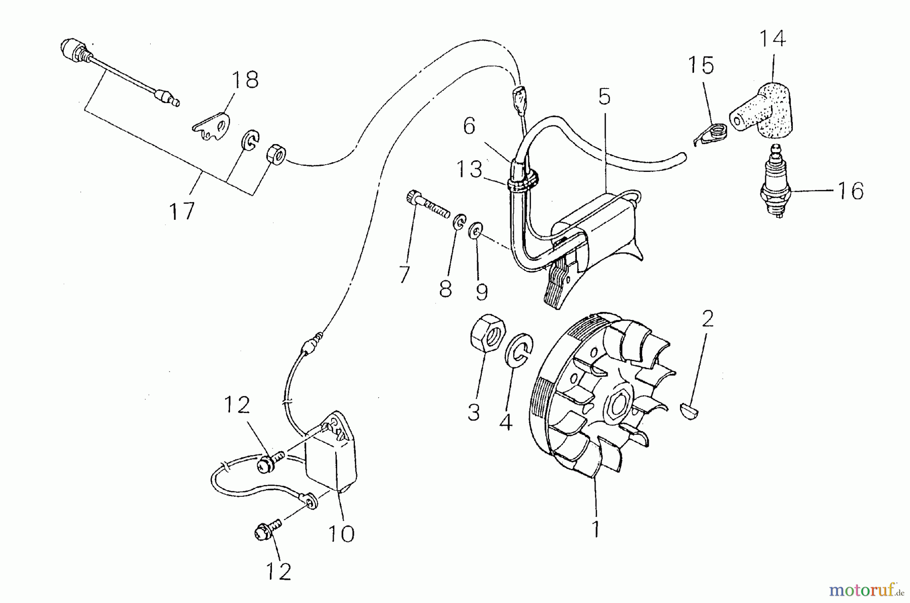 Shindaiwa Trimmer, Faden / Bürste BP25 - Shindaiwa String Trimmer / Brush Cutter Flywheel, Ignition