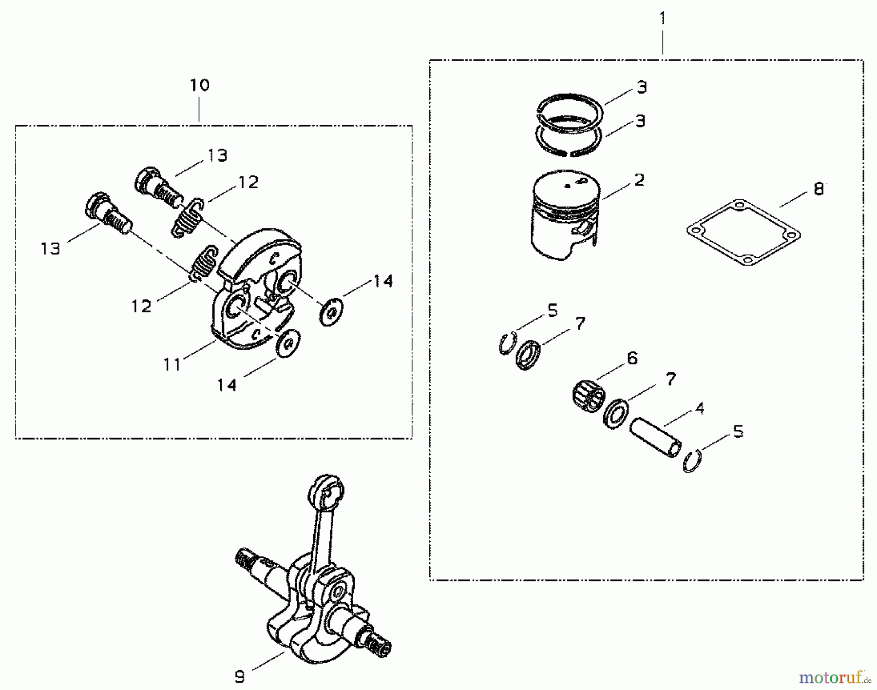 Shindaiwa Trimmer, Faden / Bürste BP35 - Shindaiwa String Trimmer / Brush Cutter, S/N: 9018291 - 9090220 Clutch, Piston