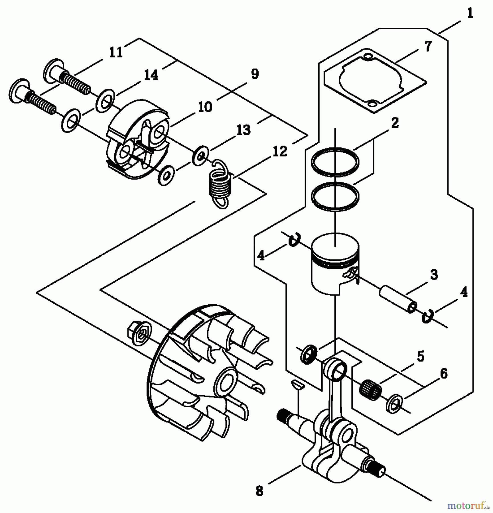 Shindaiwa Trimmer, Faden / Bürste C230 - Shindaiwa String Trimmer / Brush Cutter, S/N: 9010691 - 9095610 Clutch, Piston