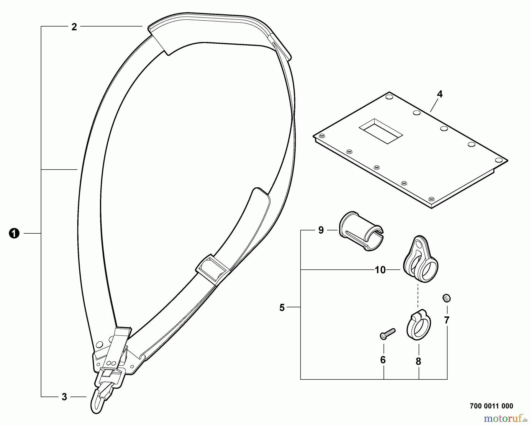 Shindaiwa Trimmer, Faden / Bürste C242 - Shindaiwa String Trimmer / Brush Cutter, S/N: T16611001001 - T16611999999 Shoulder Strap