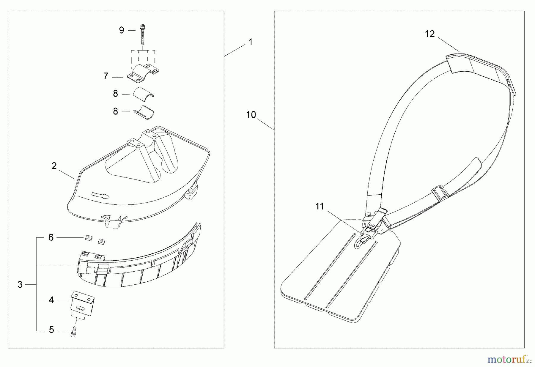 Shindaiwa Trimmer, Faden / Bürste C3410 - Shindaiwa String Trimmer / Brush Cutter Debris Shield, Harness