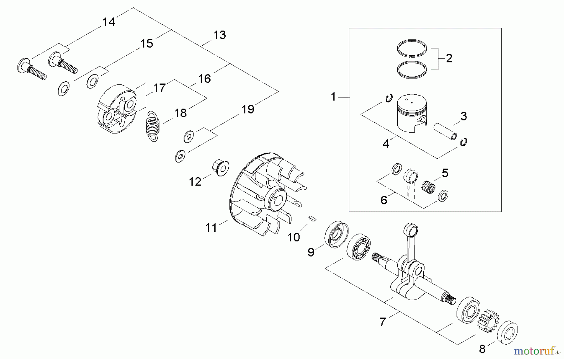  Shindaiwa Trimmer, Faden / Bürste C344 - Shindaiwa String Trimmer / Brush Cutter, S/N: T15213001001 - T1521399 Clutch, Piston