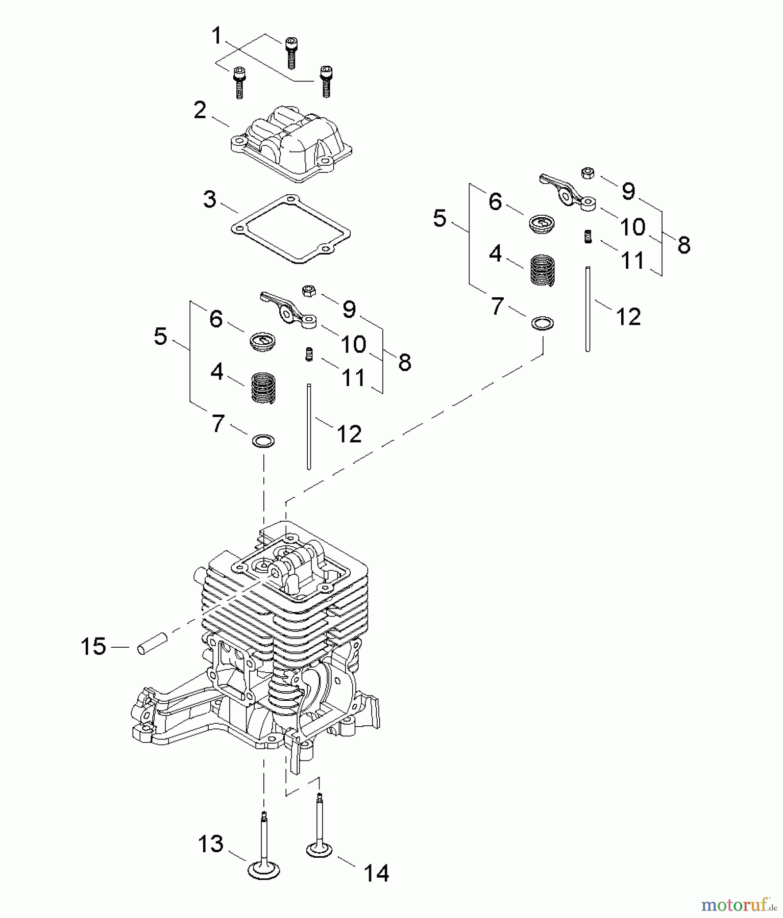 Shindaiwa Trimmer, Faden / Bürste C344 - Shindaiwa String Trimmer / Brush Cutter, S/N: T15213001001 - T1521399 Valve Train