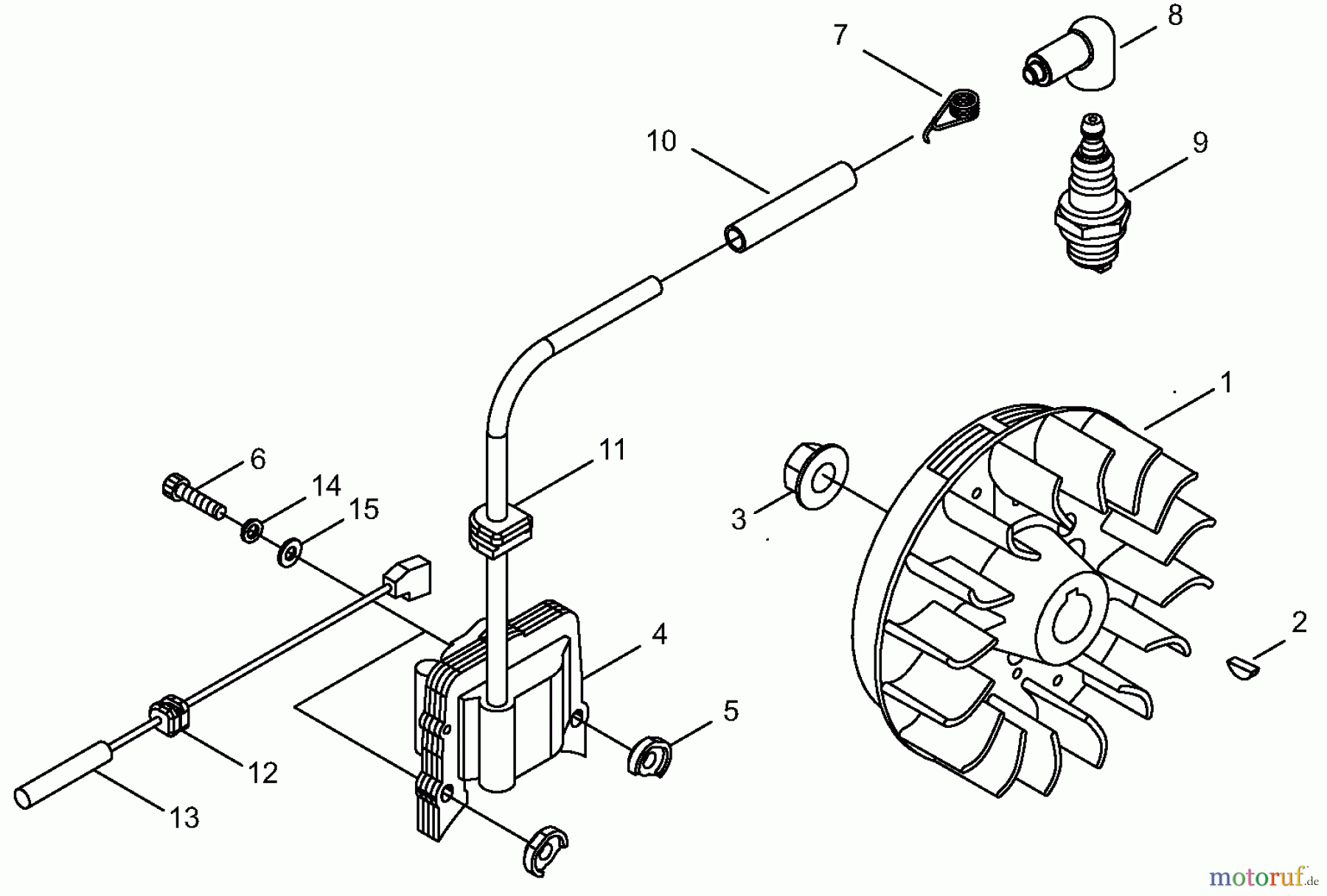 Shindaiwa Trimmer, Faden / Bürste C35 - Shindaiwa String Trimmer / Brush Cutter, S/N: 9014161 - 9099999 Flywheel / Ignition Coil