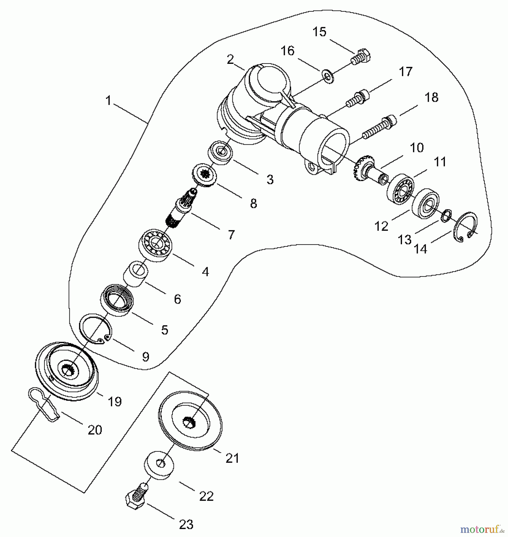 Shindaiwa Trimmer, Faden / Bürste C35 - Shindaiwa String Trimmer / Brush Cutter, S/N: 20000001 - 20002240 Gear Case
