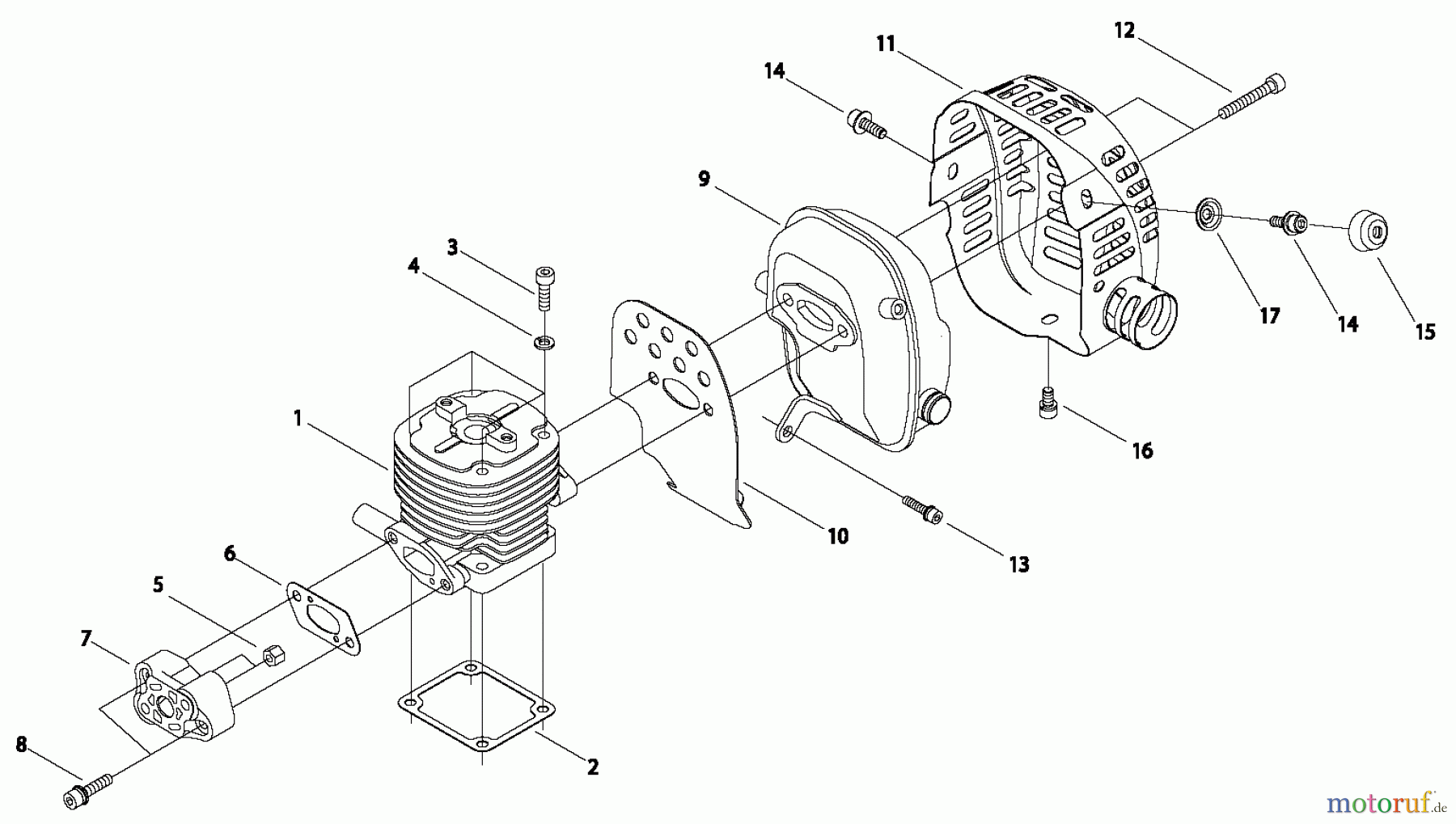 Shindaiwa Trimmer, Faden / Bürste C350 - Shindaiwa String Trimmer / Brush Cutter, S/N: 20001921 - 20003190 Cylinder / Intake / Muffler