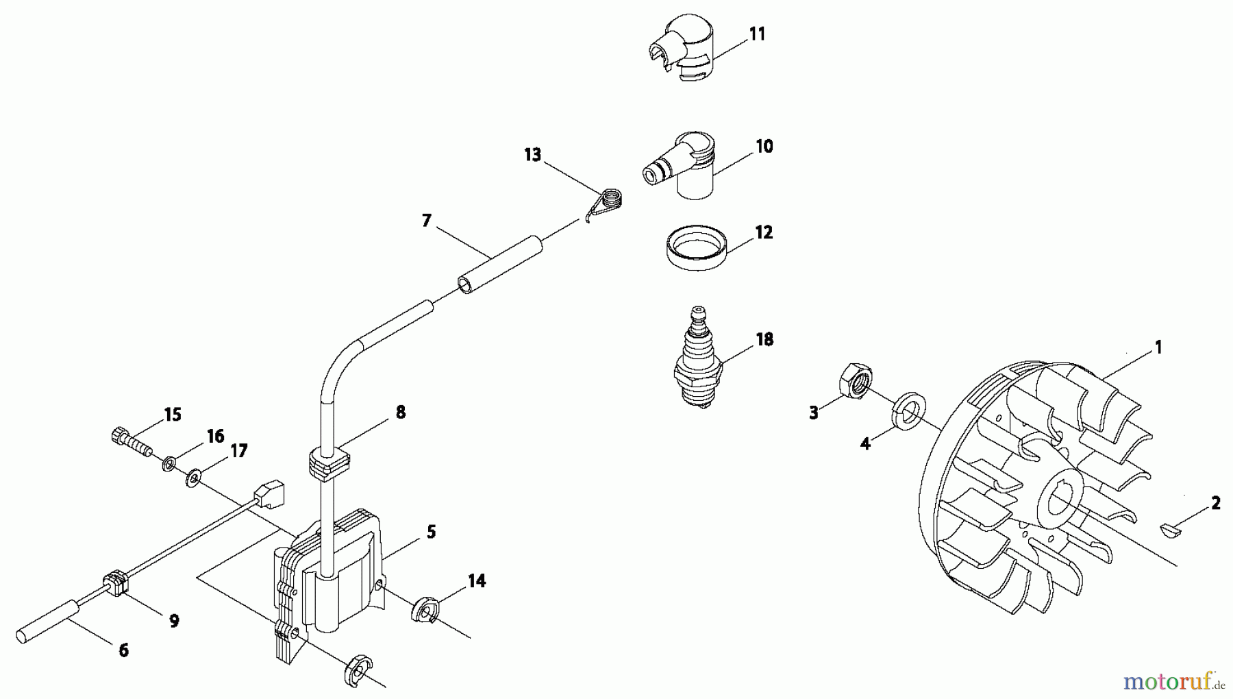 Shindaiwa Trimmer, Faden / Bürste C350 - Shindaiwa String Trimmer / Brush Cutter, S/N: 20001921 - 20003190 Flywheel / Ignition Coil