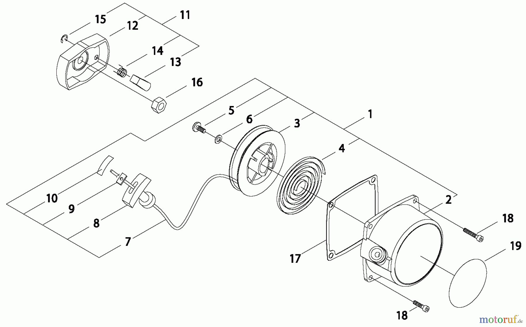 Shindaiwa Trimmer, Faden / Bürste C350 - Shindaiwa String Trimmer / Brush Cutter, S/N: 20001921 - 20003190 Starter