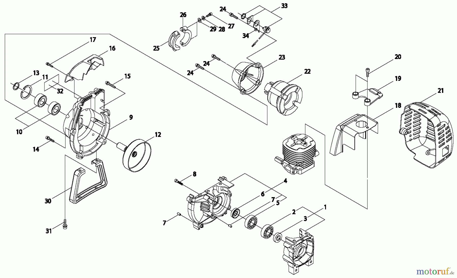 Shindaiwa Trimmer, Faden / Bürste C35LA - Shindaiwa String Trimmer / Brush Cutter, S/N: 9015641 - 9017140 Crankcase / Engine Cover / Fan Cover