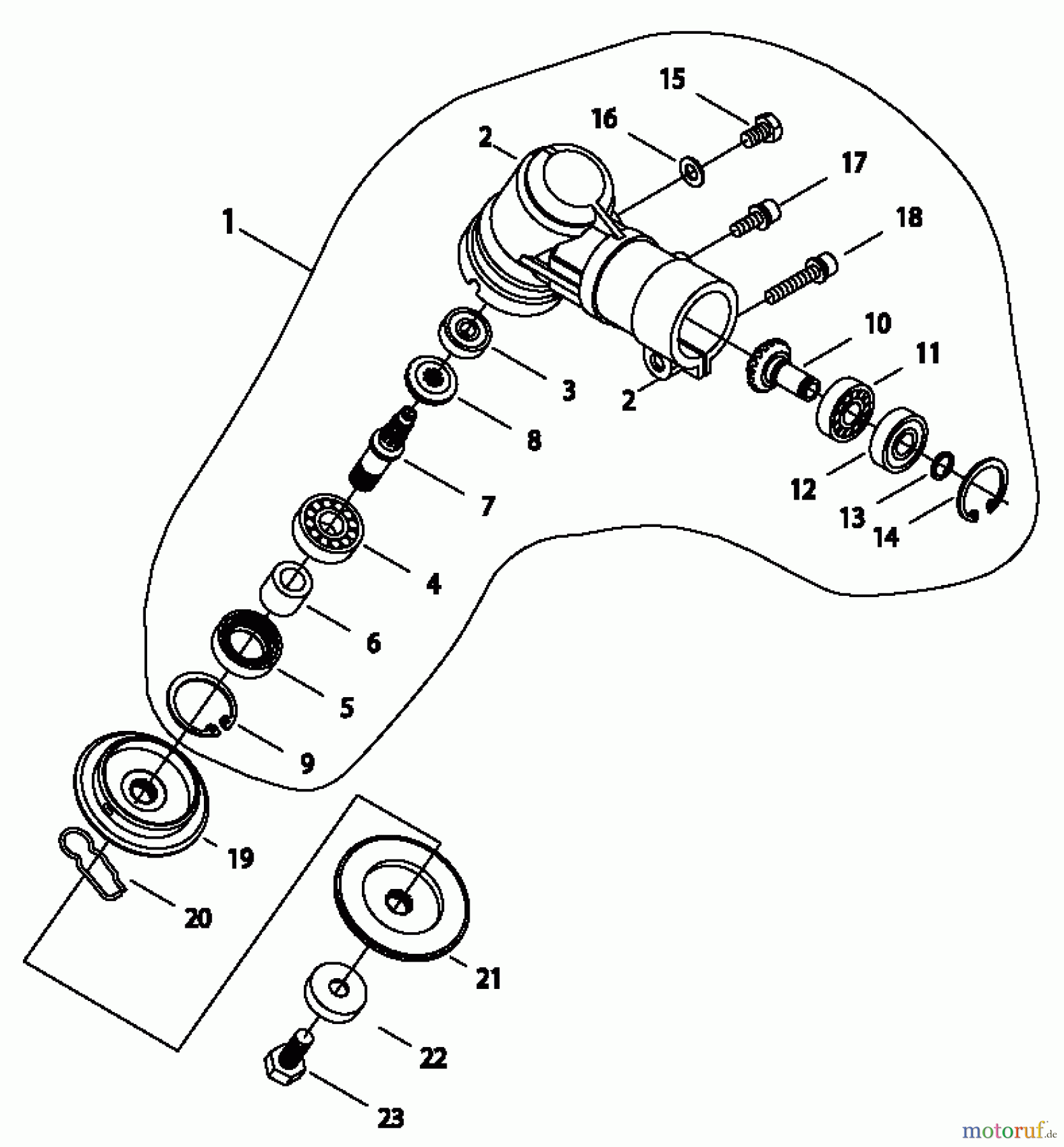 Shindaiwa Trimmer, Faden / Bürste C35LA - Shindaiwa String Trimmer / Brush Cutter, S/N: 20007141 - 20007380 Gear Case