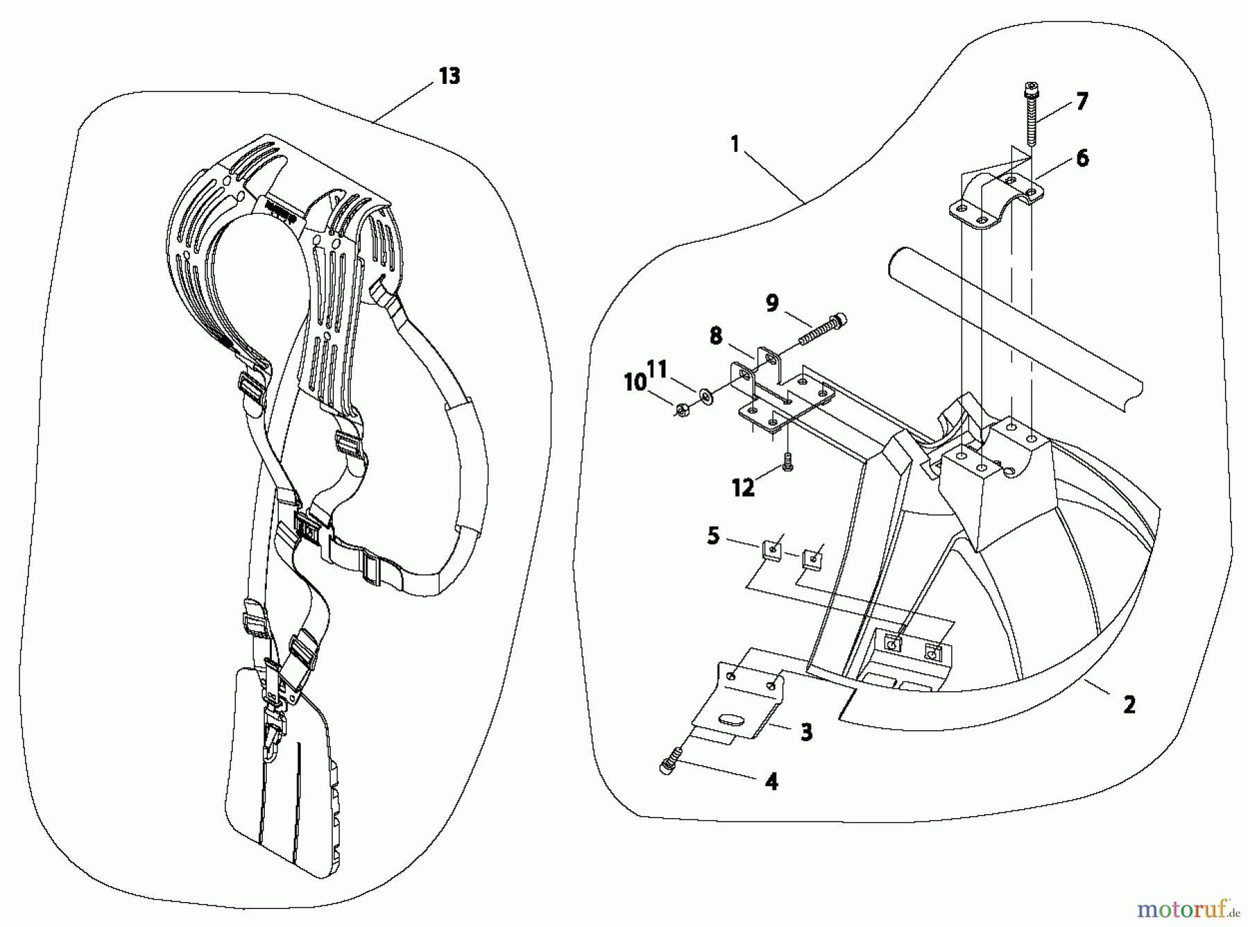 Shindaiwa Trimmer, Faden / Bürste C35LA - Shindaiwa String Trimmer / Brush Cutter, S/N: 9015641 - 9017140 Harness Assembly / Debris Shield
