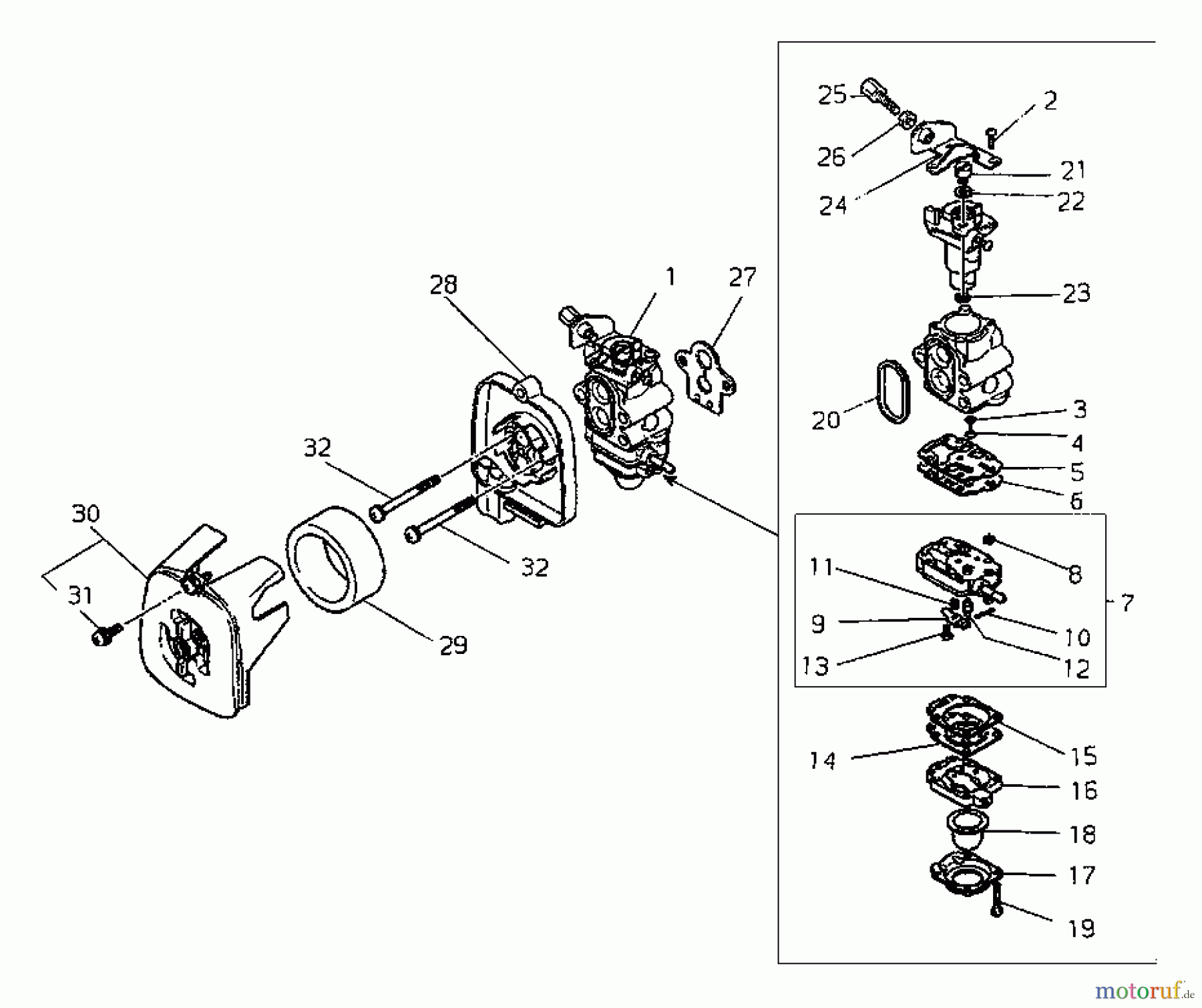 Shindaiwa Trimmer, Faden / Bürste F195S - Shindaiwa String Trimmer Carburetor