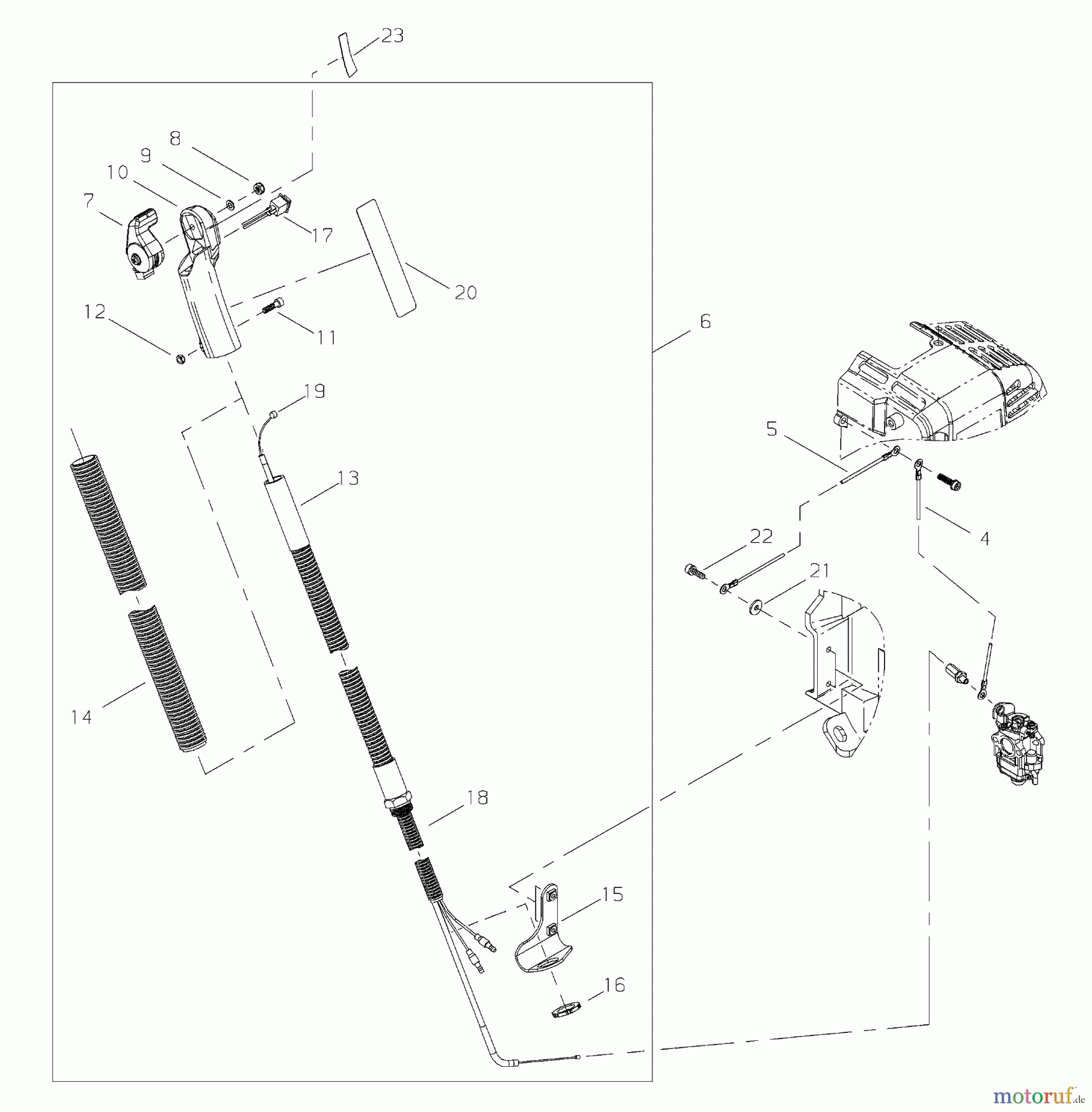 Shindaiwa Bläser / Sauger / Häcksler / Mulchgeräte EB630 (EPA) - Shindaiwa Back Pack Blower Throttle Assy EB630