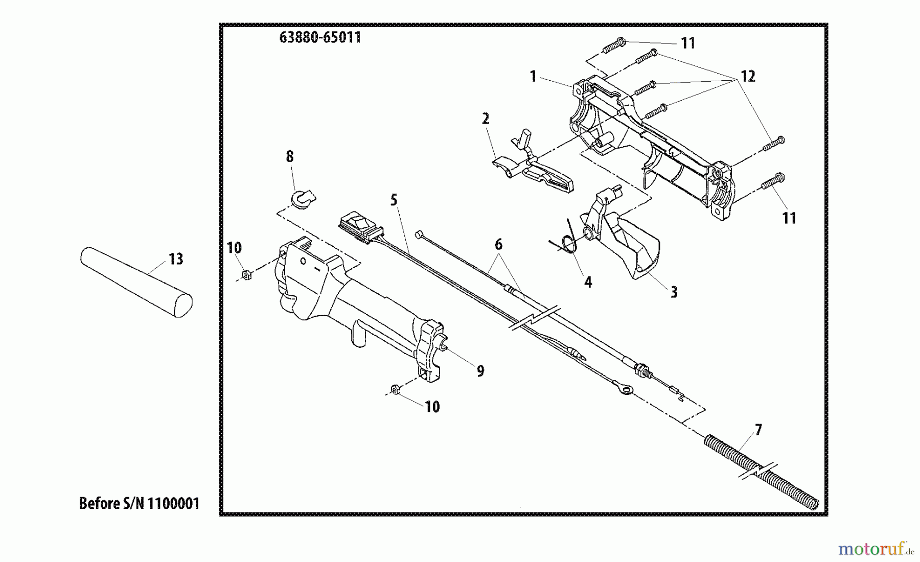 Shindaiwa Trimmer, Faden / Bürste M230 - Shindaiwa Multi-Tool Throttle Lever S/N: 0000000 - 1100000