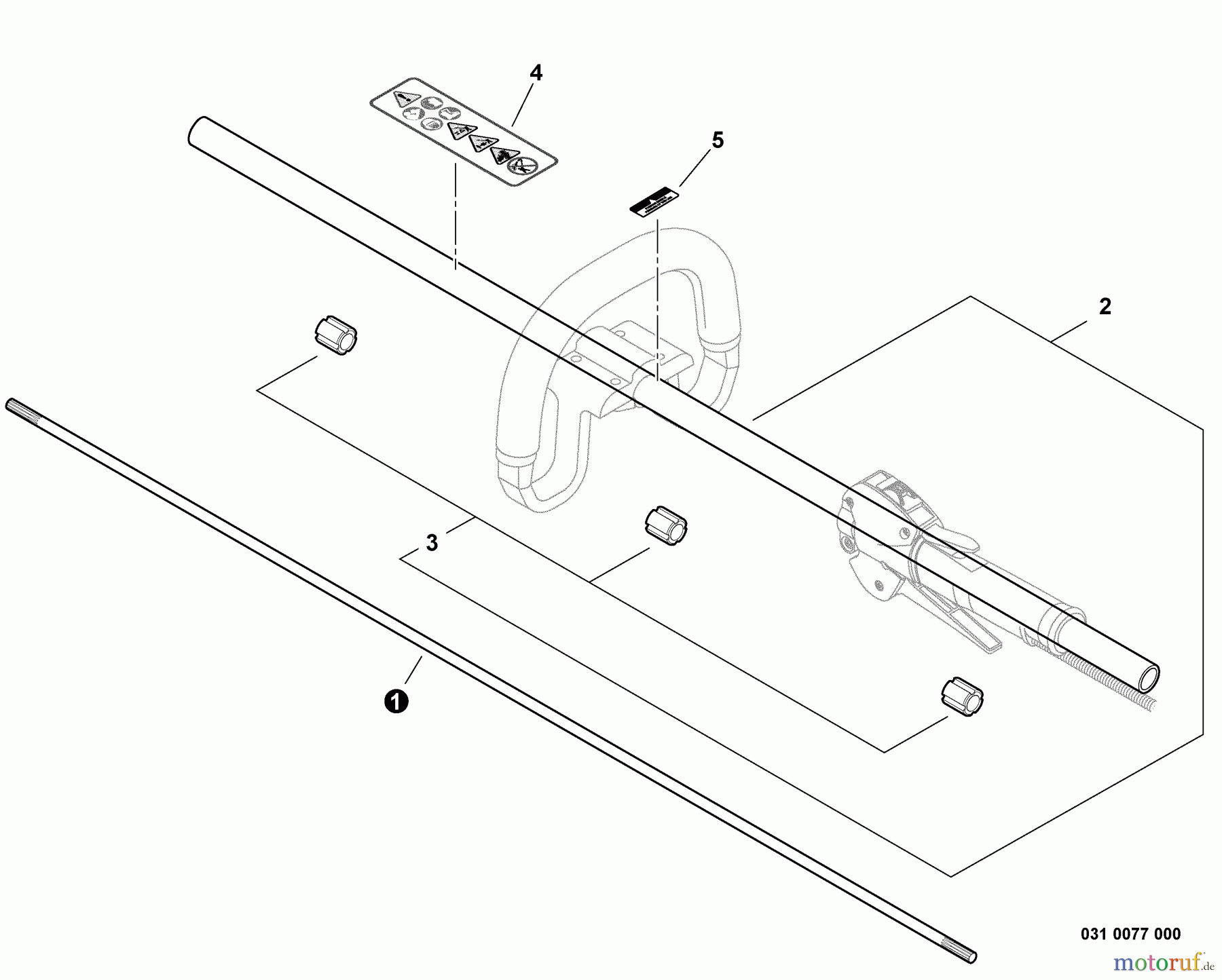 Shindaiwa Trimmer, Faden / Bürste M254 - Shindaiwa Multi-Tool, S/N: T12912001001 - T12912999999 Main Pipe Assembly