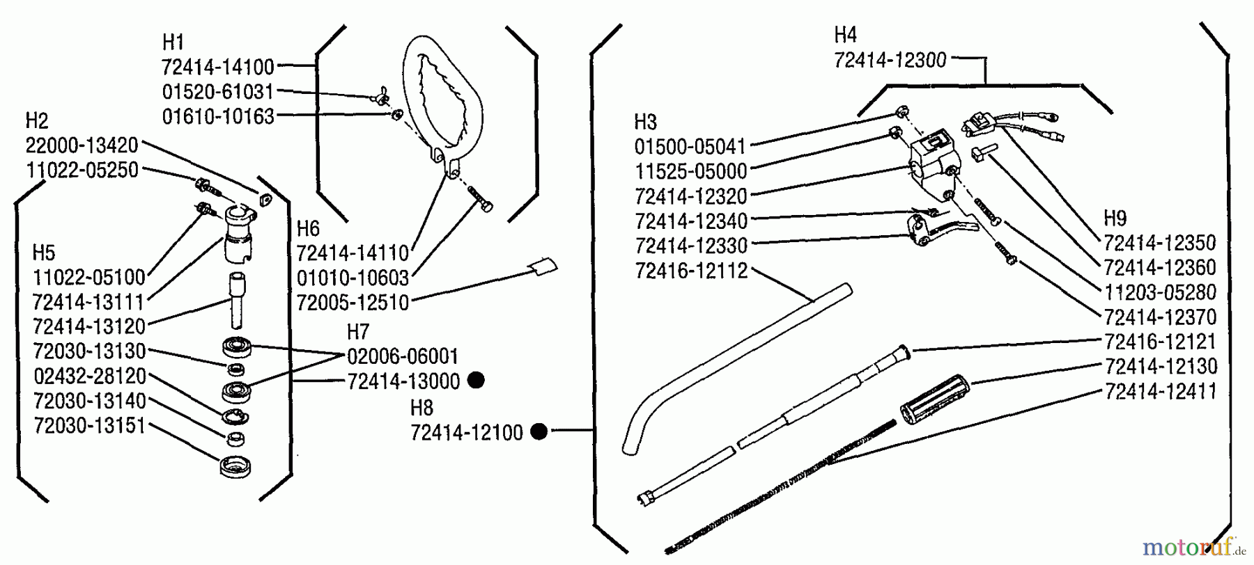 Shindaiwa Trimmer, Faden / Bürste T18 - Shindaiwa String Trimmer Handle Assembly And Outer Tube Components Assembly
