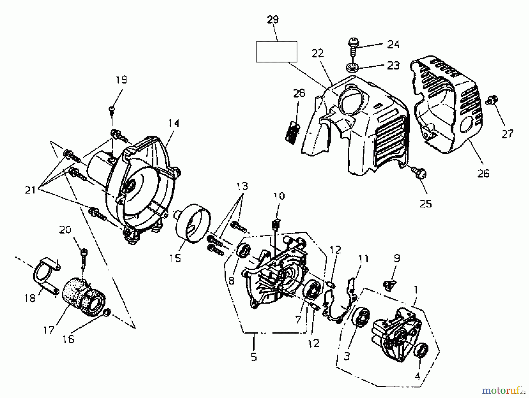 Shindaiwa Trimmer, Faden / Bürste T195S - Shindaiwa String Trimmer Crankcase
