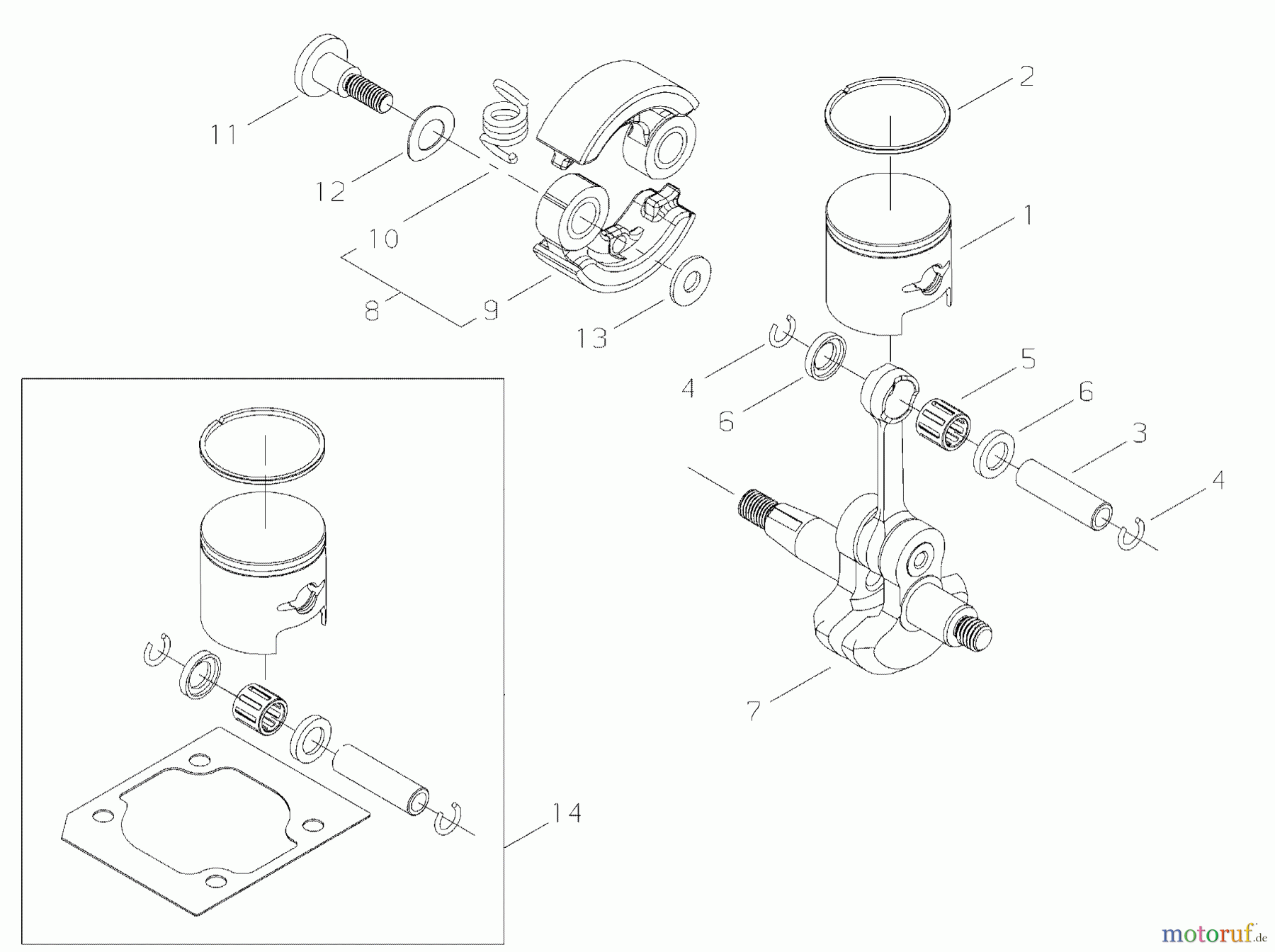Shindaiwa Trimmer, Faden / Bürste T222 - Shindaiwa String Trimmer Clutch Shoe, Piston