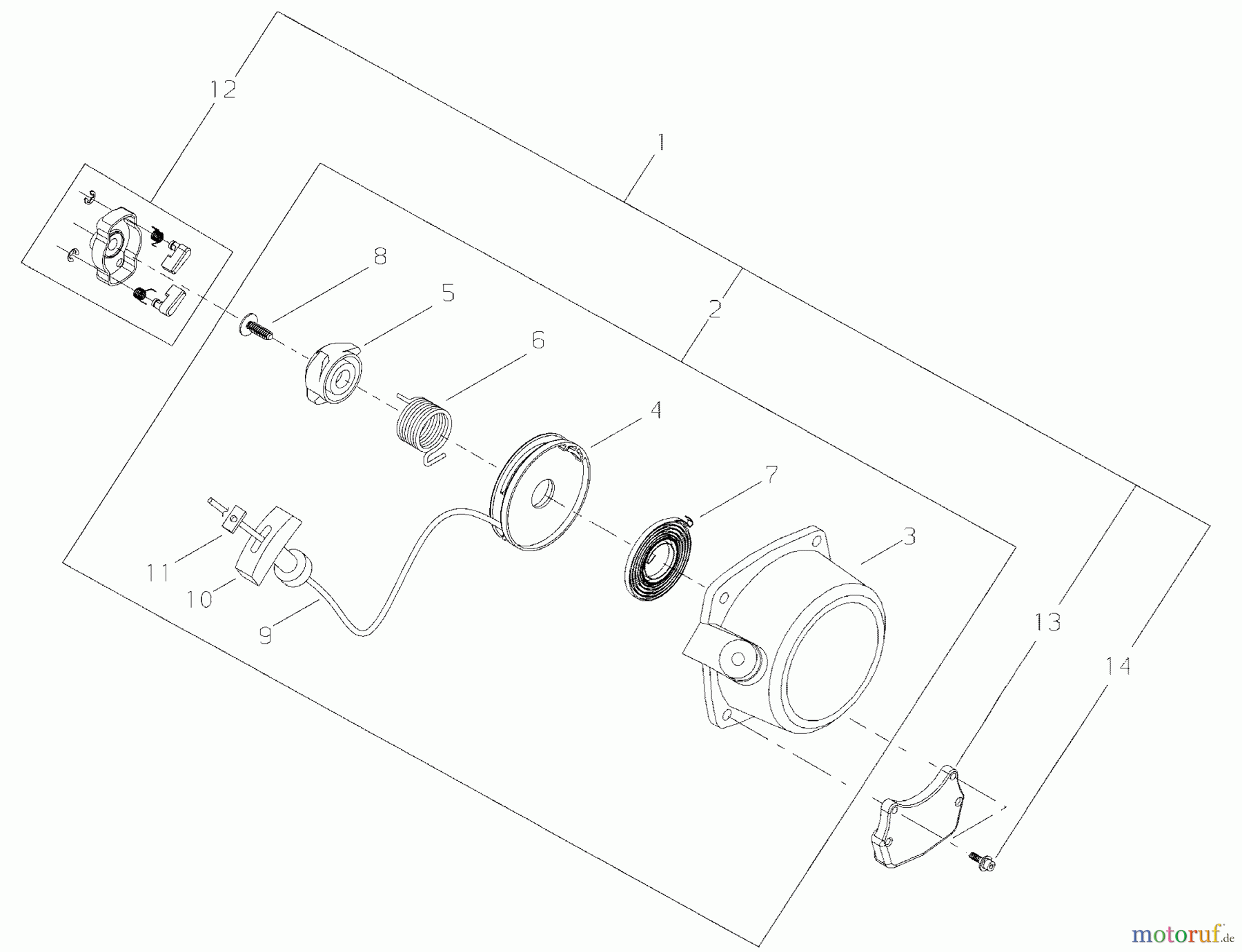 Shindaiwa Trimmer, Faden / Bürste T222 - Shindaiwa String Trimmer Optional Accessory - Spring Assisted Recoil Set