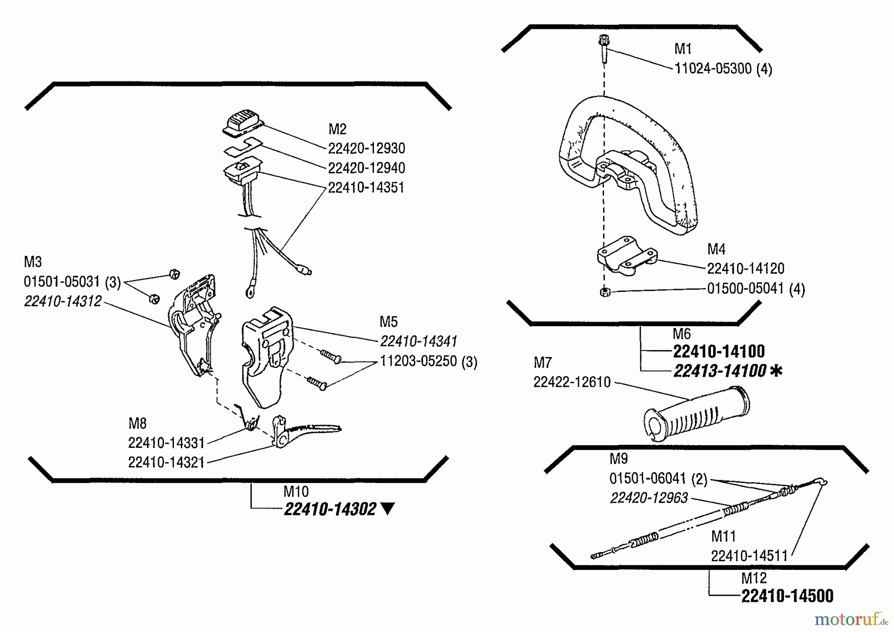 Shindaiwa Trimmer, Faden / Bürste T230X - Shindaiwa String Trimmer, S/N: 2000303 & Up Handle, Throttle Lever (T/X230)