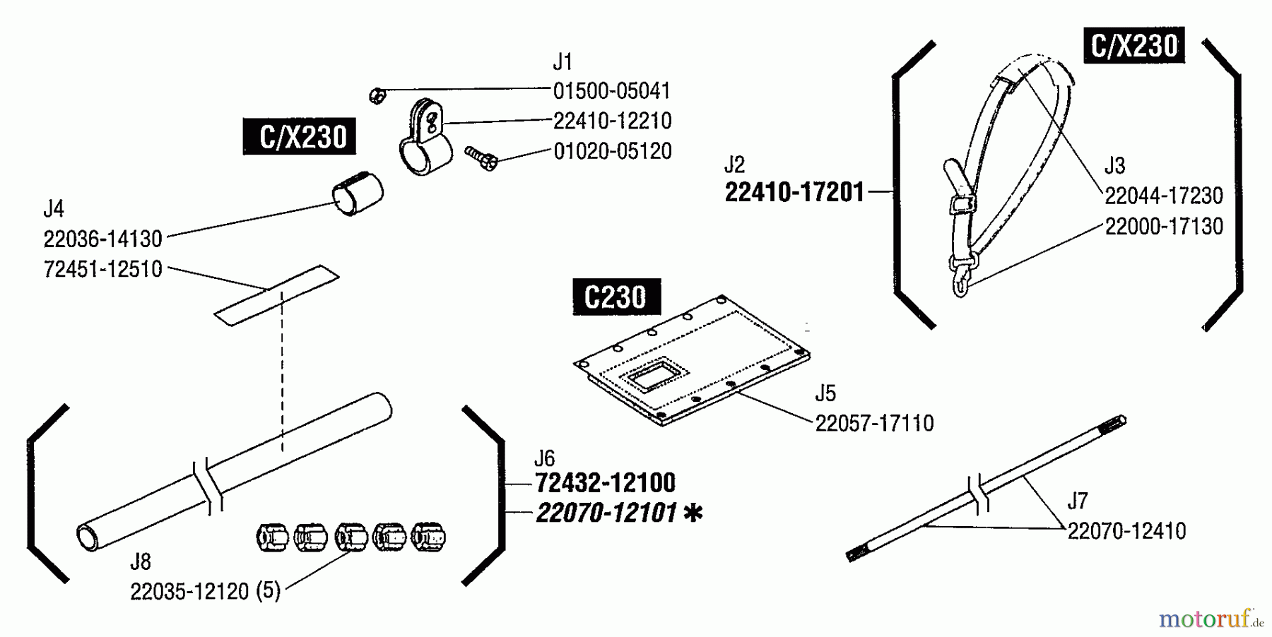 Shindaiwa Trimmer, Faden / Bürste T230X - Shindaiwa String Trimmer, S/N: 2000303 & Up Outer Tube