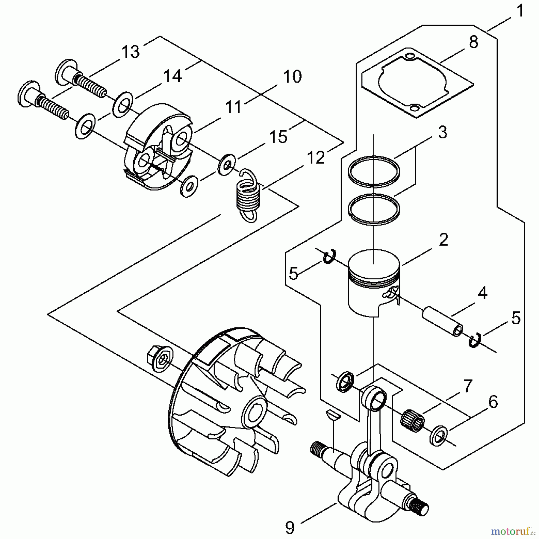 Shindaiwa Trimmer, Faden / Bürste T230XR EMC - Shindaiwa String Trimmer, S/N: 9013195 - 9095664 Clutch, Piston