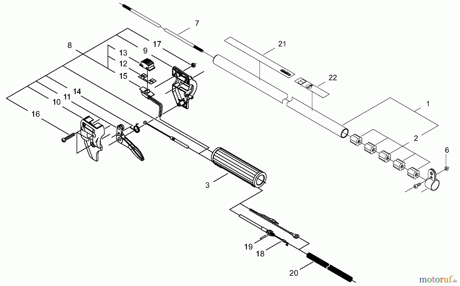Shindaiwa Trimmer, Faden / Bürste T230XR EMC - Shindaiwa String Trimmer, S/N: 36005665 - 36007144 Main Pipe / Throttle Control