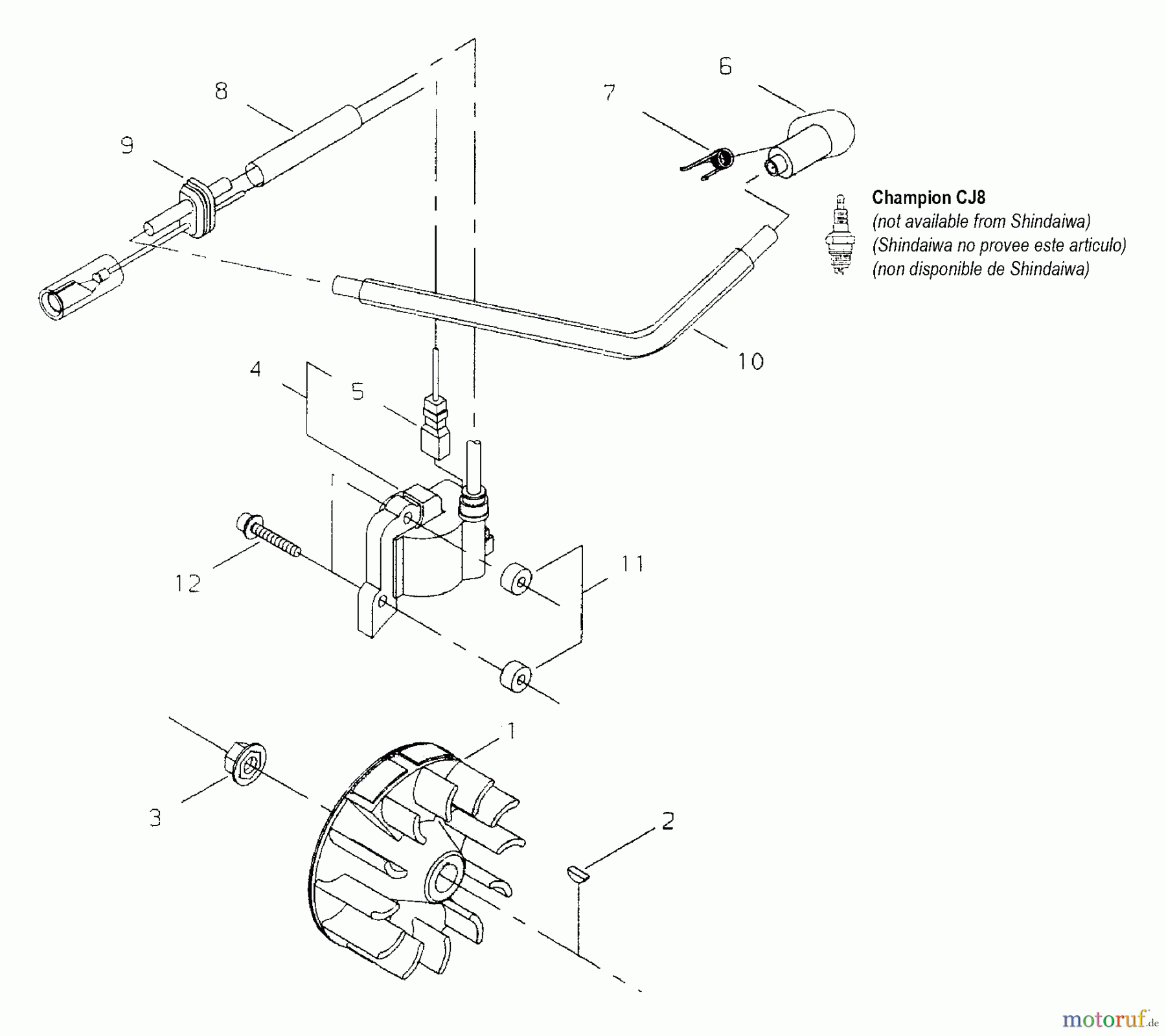 Shindaiwa Trimmer, Faden / Bürste T231/T231B - Shindaiwa String Trimmer Flywheel, Ignition