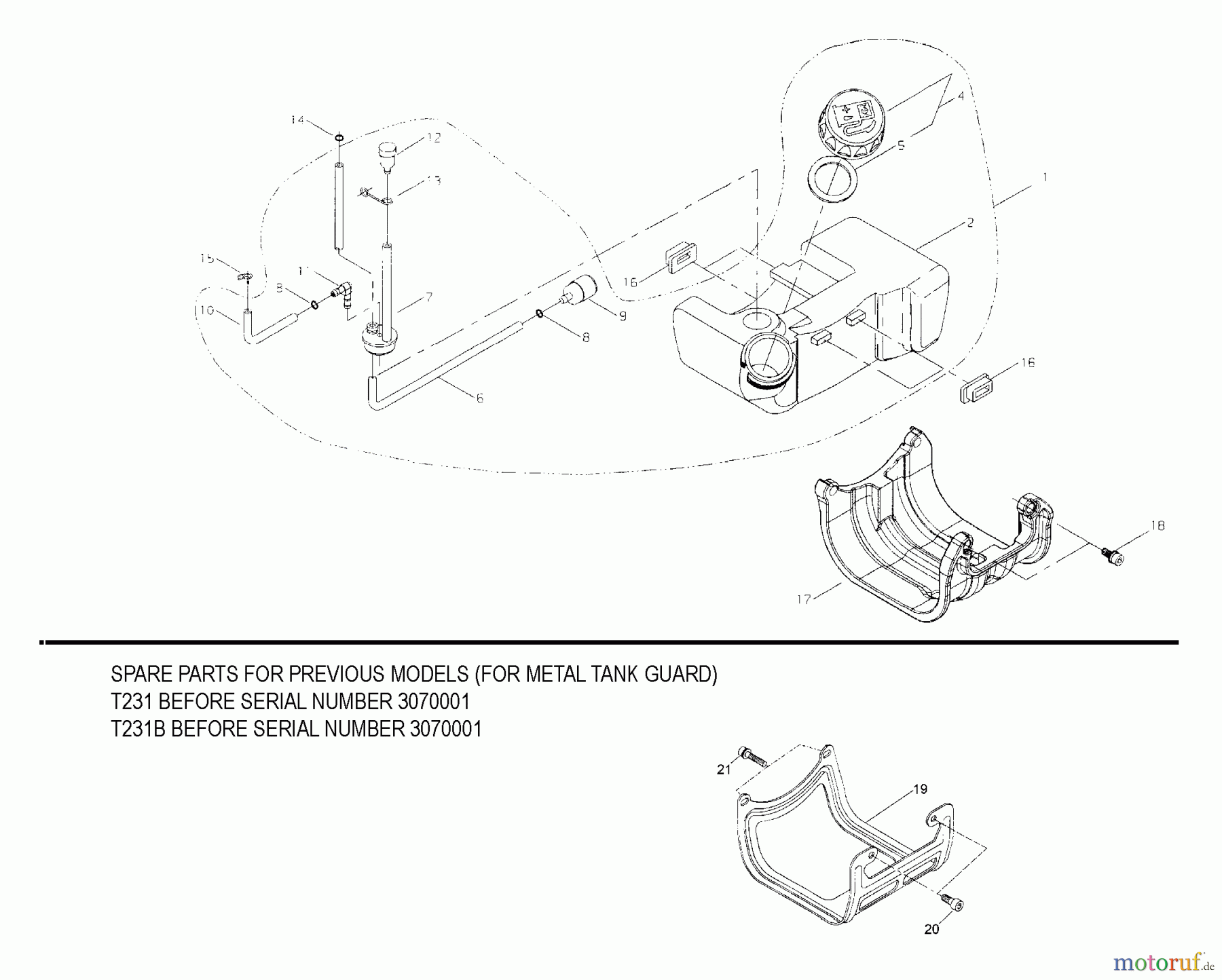  Shindaiwa Trimmer, Faden / Bürste T231/T231B - Shindaiwa String Trimmer Fuel Tank