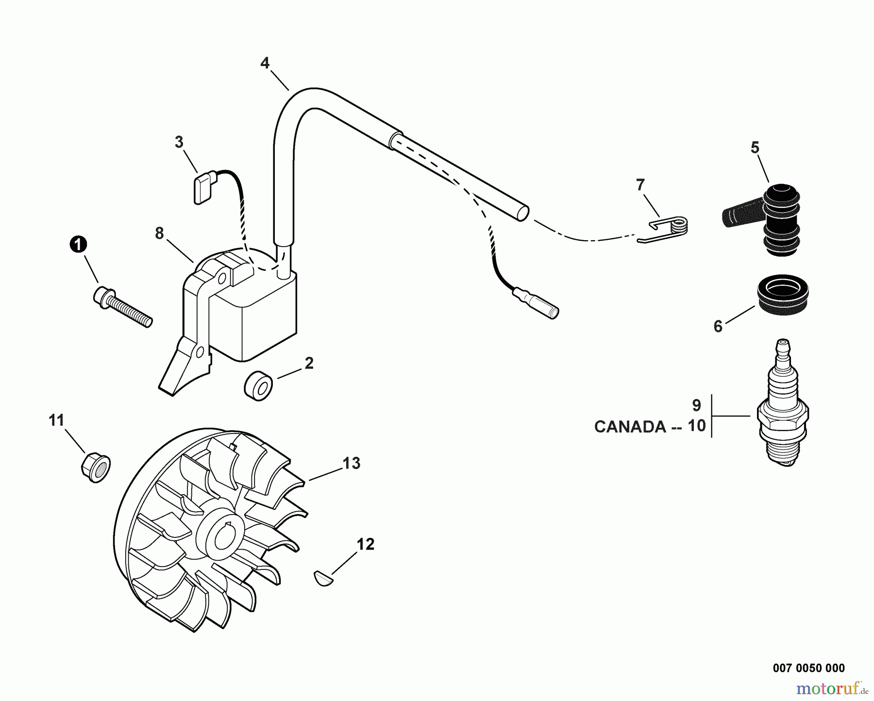  Shindaiwa Trimmer, Faden / Bürste T242X - Shindaiwa String Trimmer, S/N: T20112001001 - T20112999999 Flywheel, Ignition