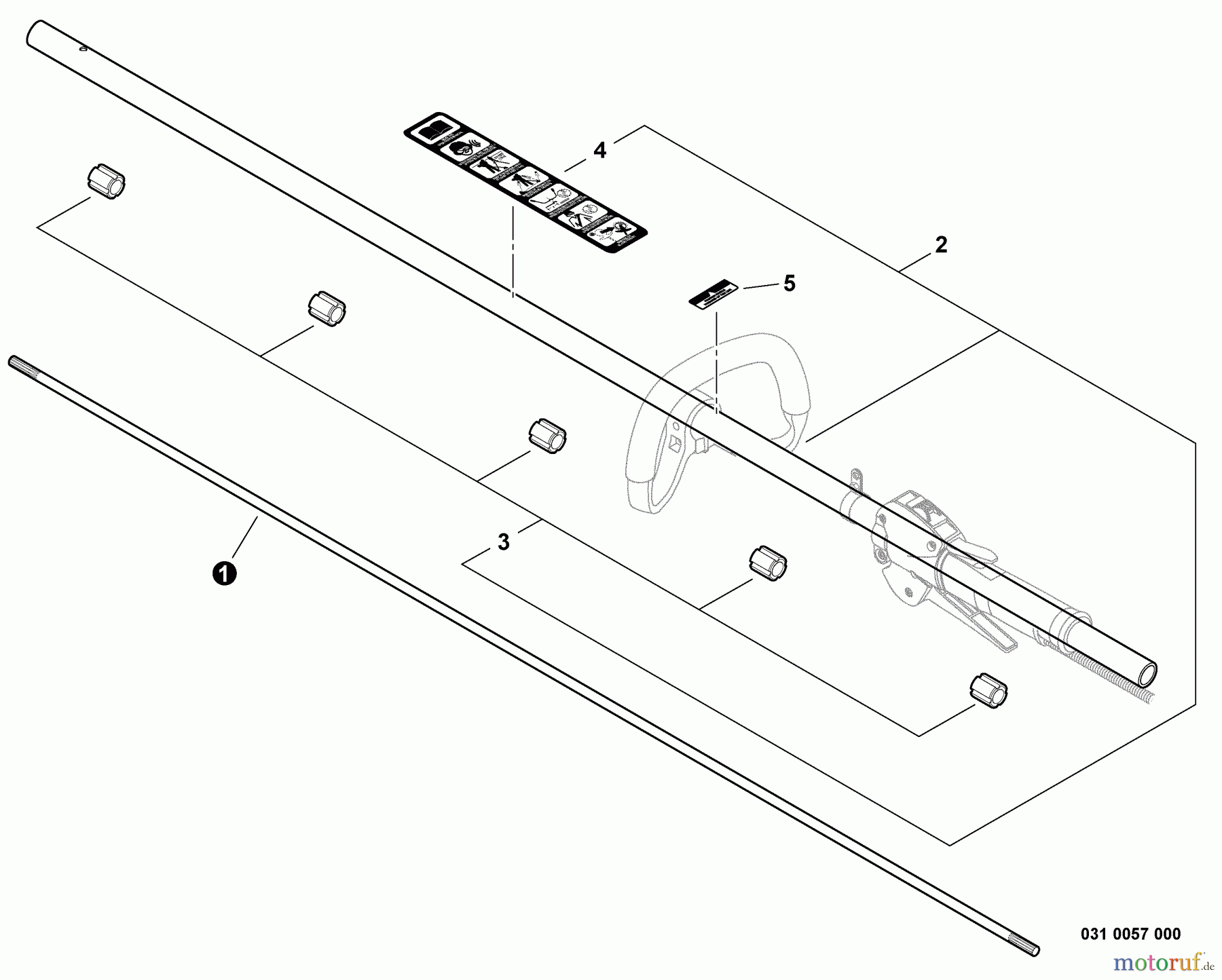 Shindaiwa Trimmer, Faden / Bürste T242X - Shindaiwa String Trimmer, S/N: T20112001001 - T20112999999 Main Pipe Asy