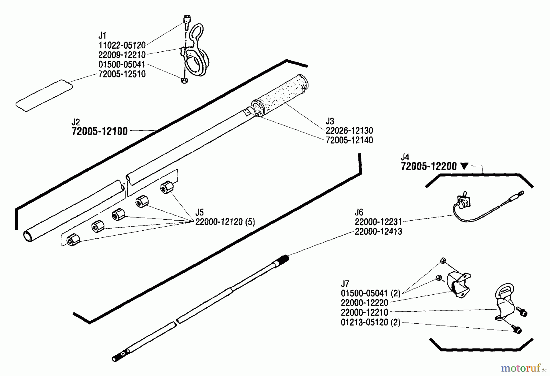 Shindaiwa Trimmer, Faden / Bürste C25 - Shindaiwa String Trimmer / Brush Cutter Outer Tube