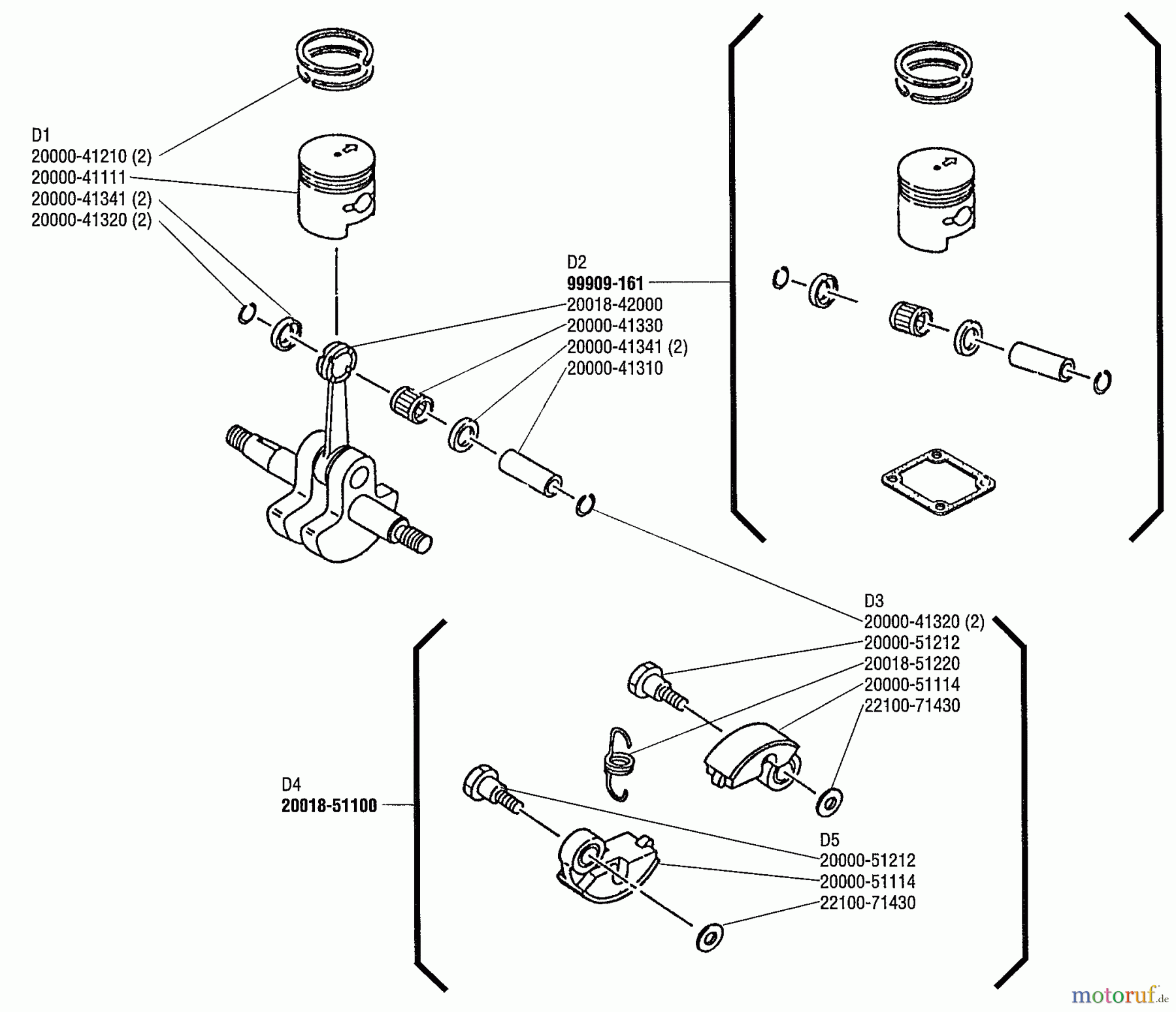  Shindaiwa Trimmer, Faden / Bürste C250 - Shindaiwa String Trimmer / Brush Cutter Piston And Crankshaft
