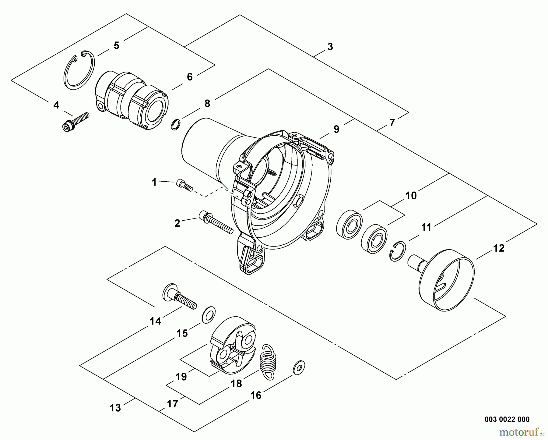 Shindaiwa Trimmer, Faden / Bürste M254 - Shindaiwa Multi-Tool, S/N: T13113001001 - T13113999999 Fan Case, Clutch