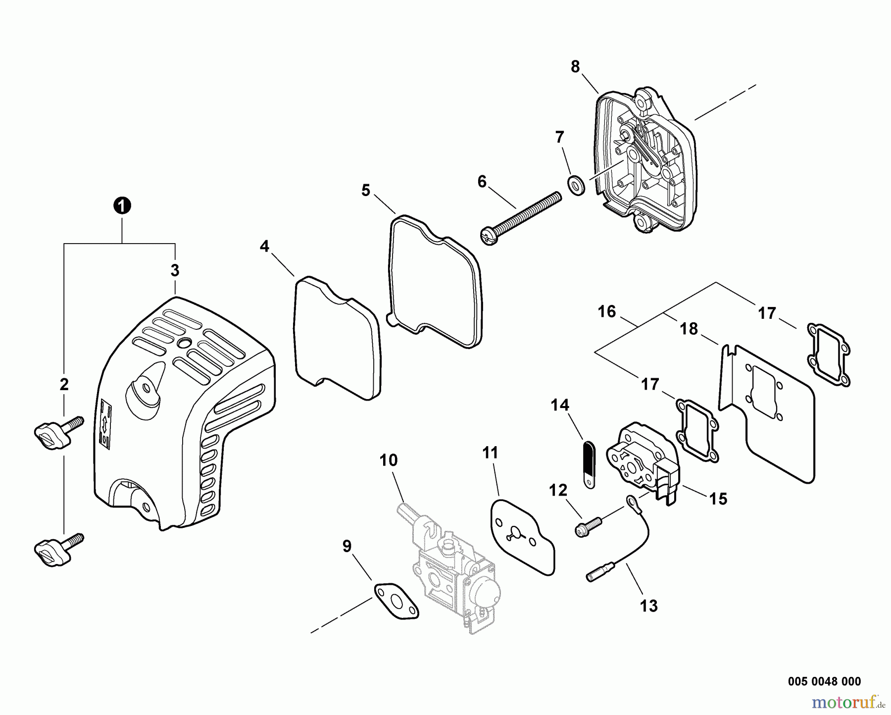 Shindaiwa Trimmer, Faden / Bürste M254 - Shindaiwa Multi-Tool, S/N: T12912001001 - T12912999999 Intake