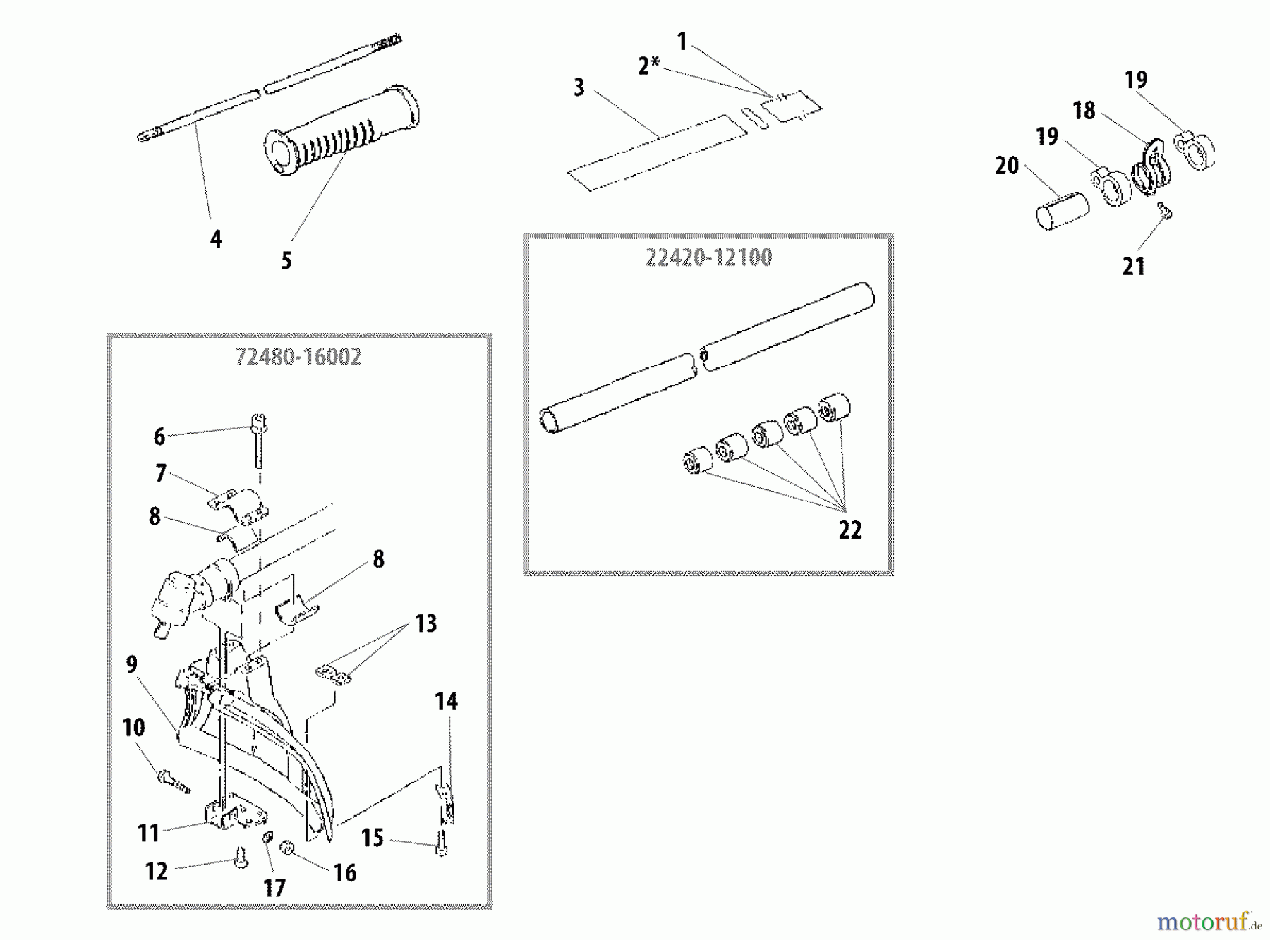 Shindaiwa Trimmer, Faden / Bürste T260 - Shindaiwa String Trimmer Handle, Outer Tube