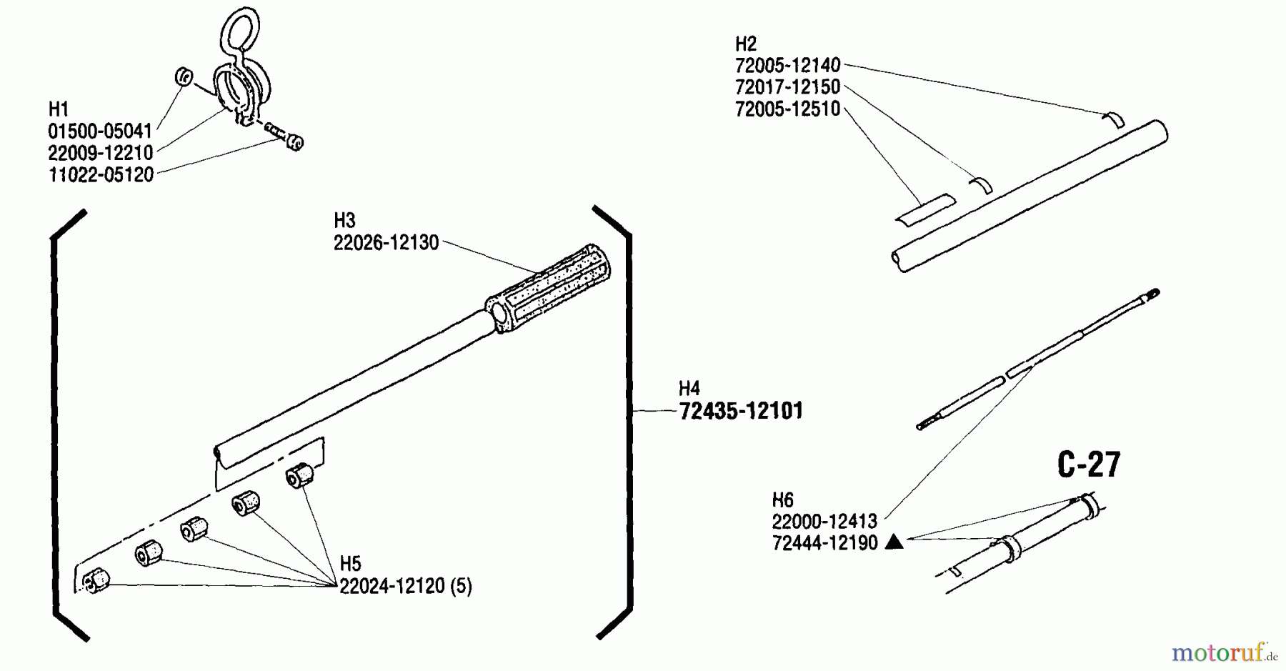 Shindaiwa Trimmer, Faden / Bürste C27 - Shindaiwa String Trimmer / Brush Cutter Outer Tube