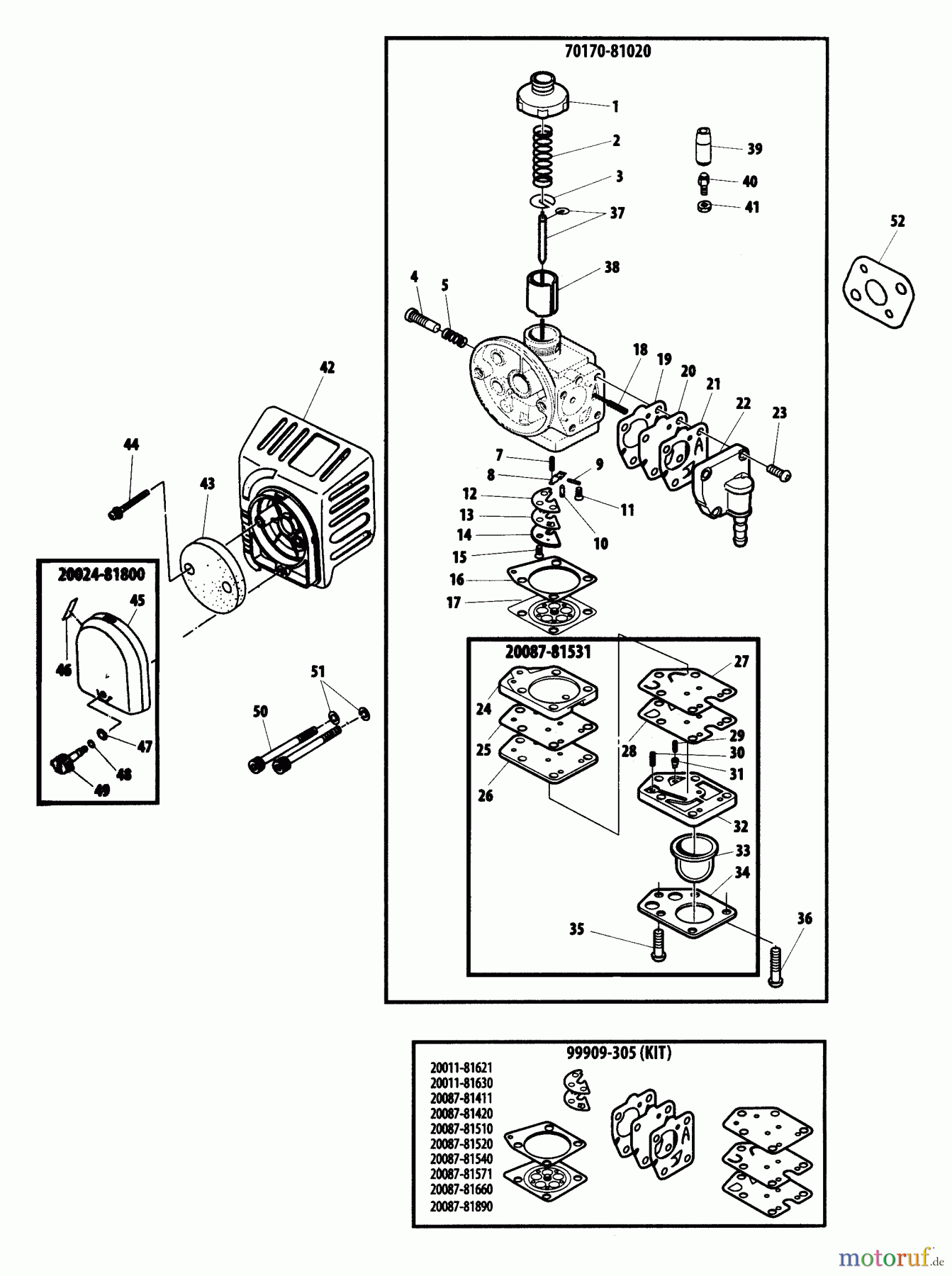 Shindaiwa Trimmer, Faden / Bürste C270 - Shindaiwa String Trimmer / Brush Cutter Carburetor (EPA/CARB)