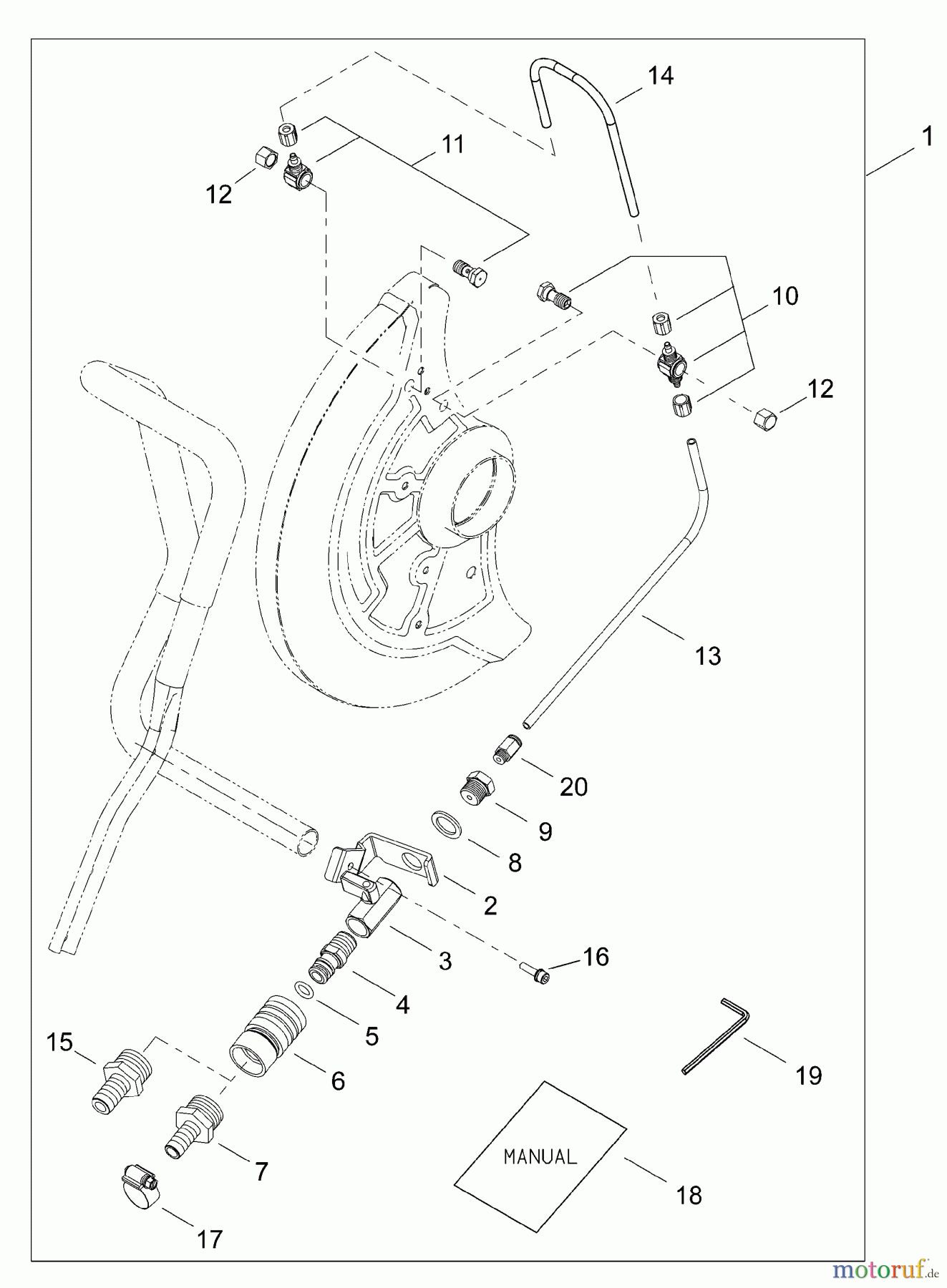 Shindaiwa Zubehör Sägen 68020-93310 - Shindaiwa Dust Suppression Water Kit Dust Suppression Water System Kit For Shindaiwa Ec7500w And Ec7600w Engine Cut-Off Saws