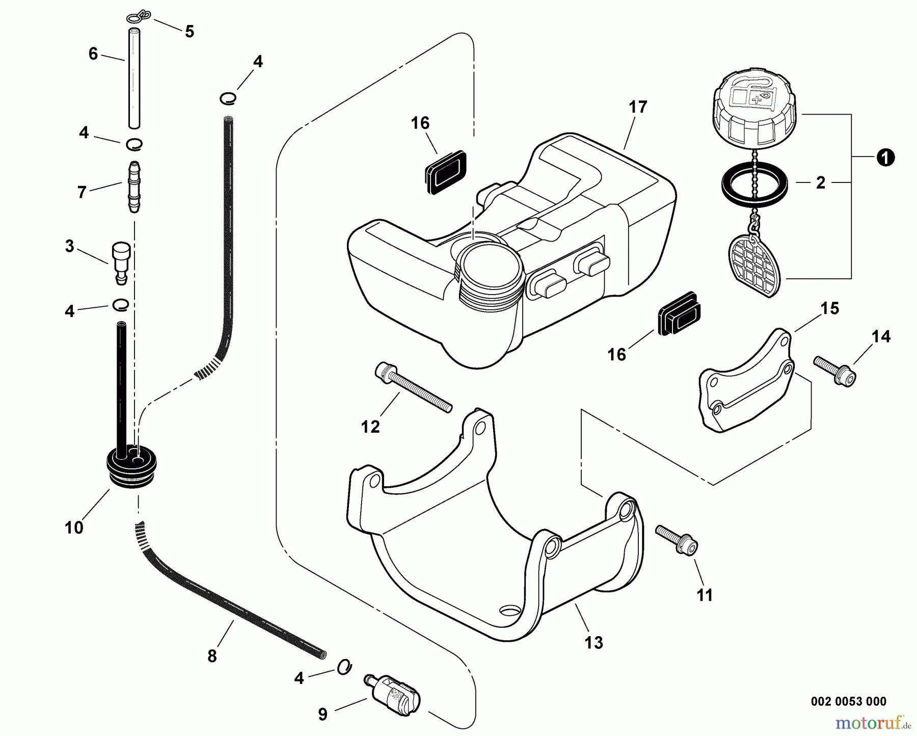 Shindaiwa Trimmer, Faden / Bürste T282 - Shindaiwa String Trimmer, S/N: T09711001001 - T09711999999 Fuel System S/N: T09711001001 - T09711002500
