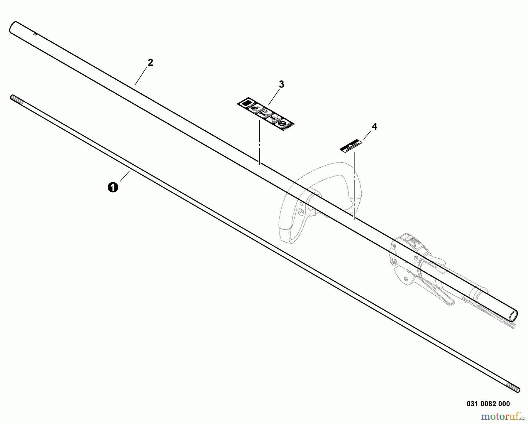 Shindaiwa Trimmer, Faden / Bürste T344 - Shindaiwa String Trimmer, S/N: T14712001001 - T14712999999 Main Pipe