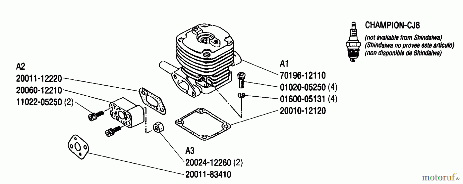Shindaiwa Trimmer, Faden / Bürste T350 - Shindaiwa String Trimmer Cylinder