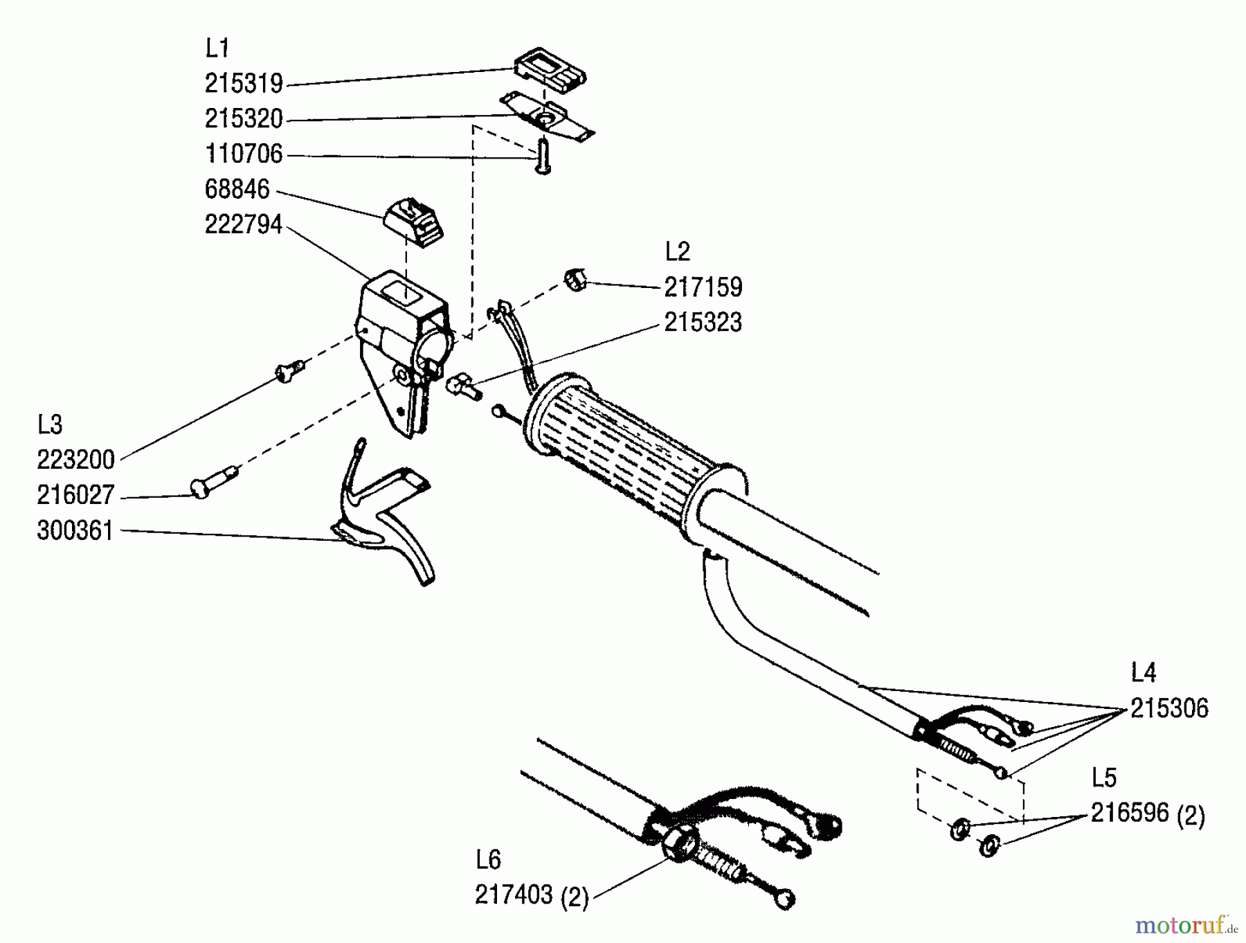  Shindaiwa Trimmer, Faden / Bürste YW220 - Shindaiwa String Trimmer (Yardware) Throttle Lever, Switch