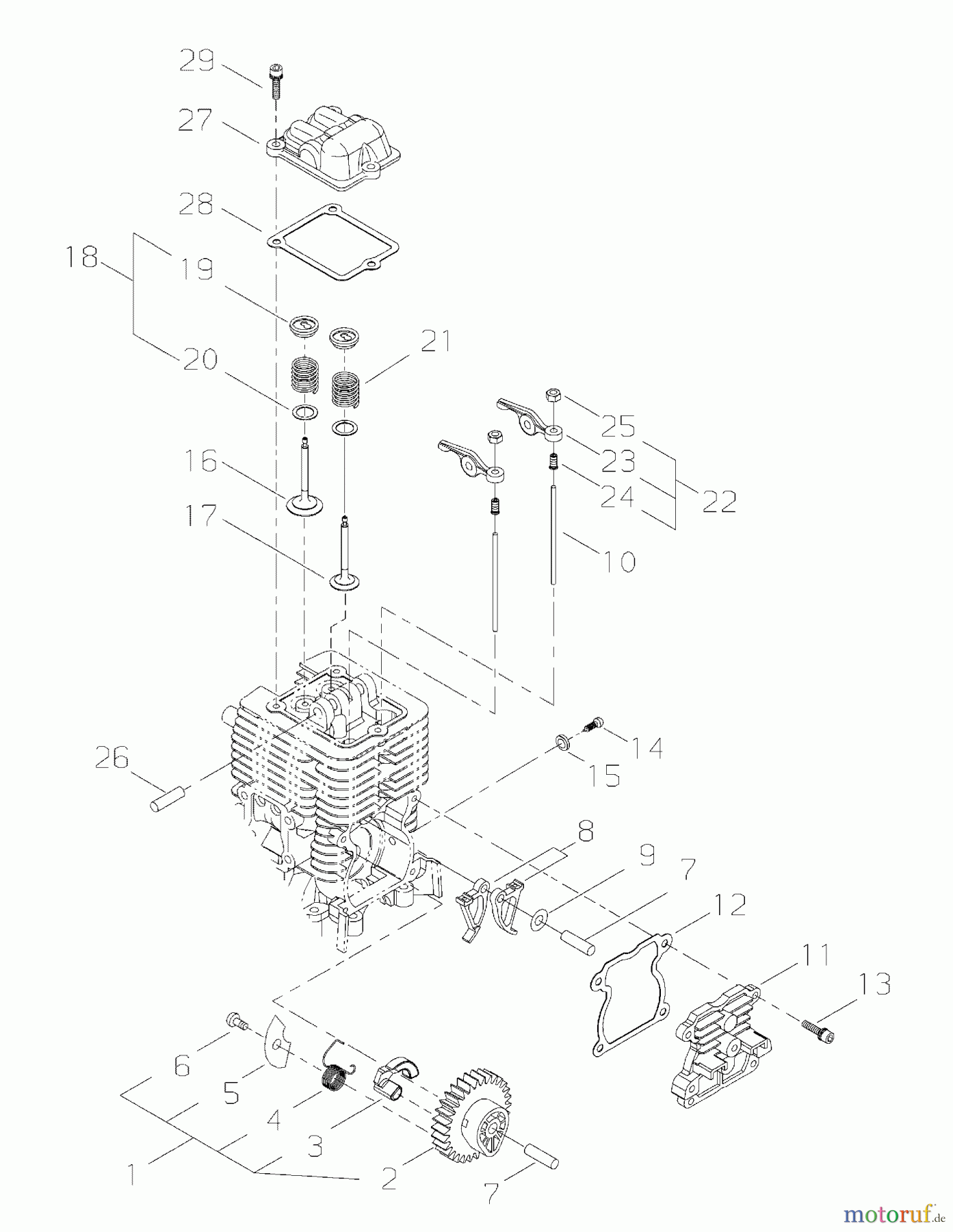 Shindaiwa Wasserpumpen GP3410 - Shindaiwa Water Pump Cam Gear Assembly, Rocker Arm Assembly