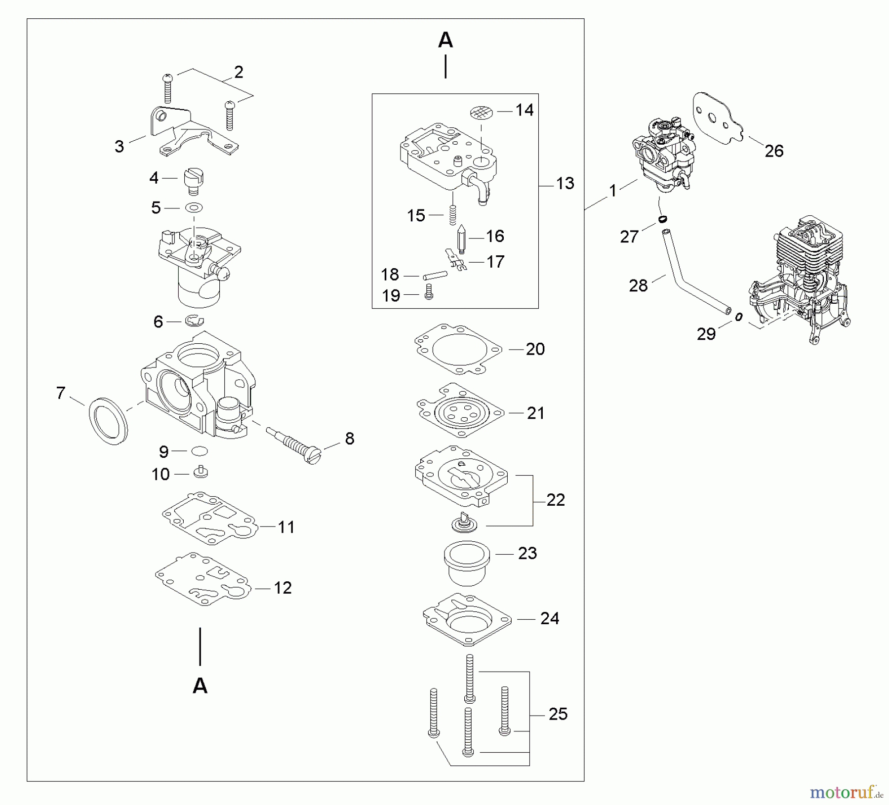 Shindaiwa Wasserpumpen GP344 - Shindaiwa Water Pump, S/N: T15912001001 - T15912999999 Carburetor