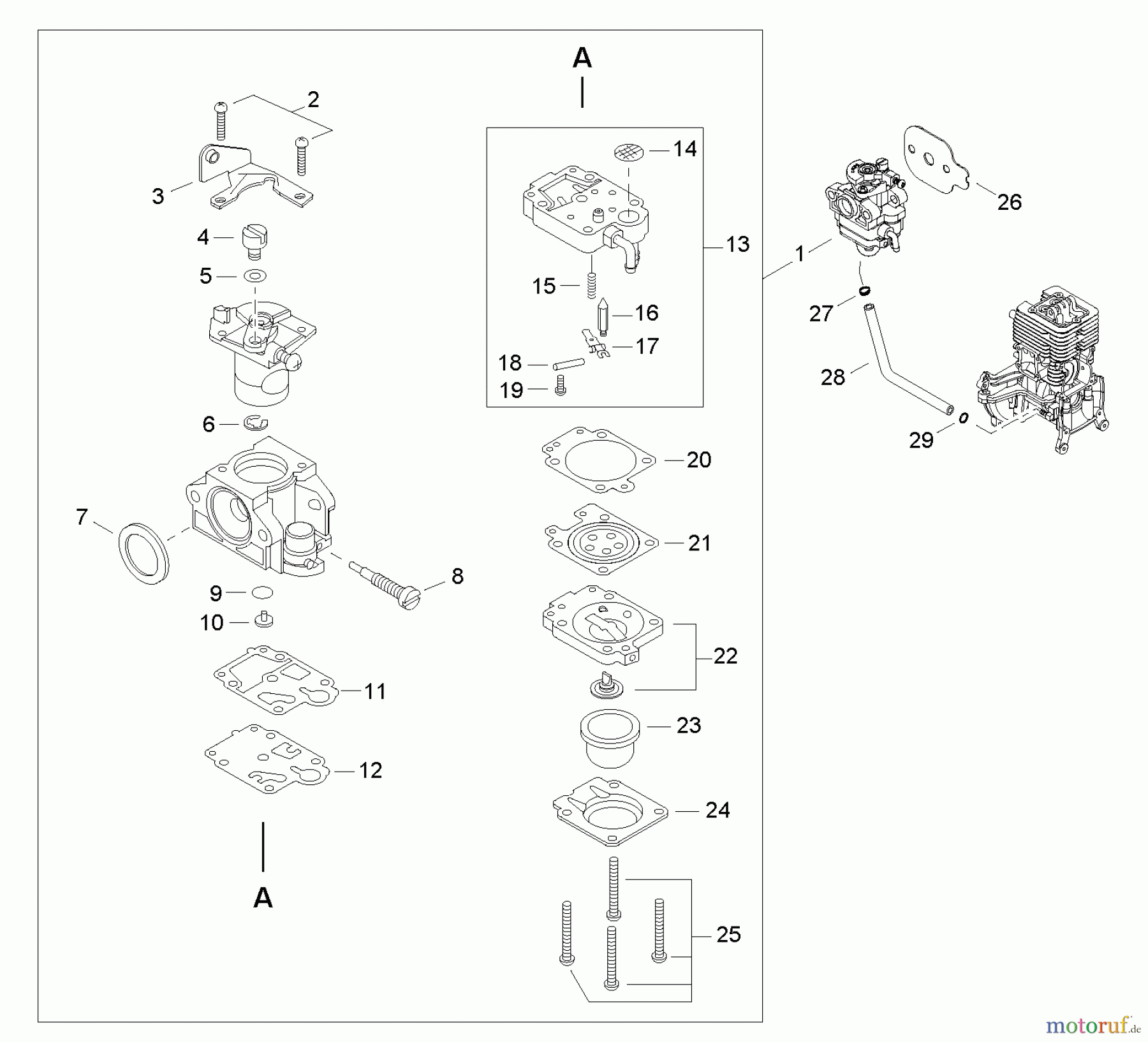Shindaiwa Wasserpumpen GP344 - Shindaiwa Water Pump, S/N: T16011001001 - T16011999999 Carburetor