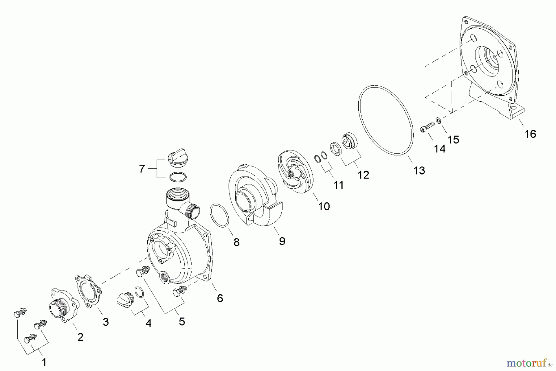 Shindaiwa Wasserpumpen GP344 - Shindaiwa Water Pump, S/N: T16011001001 - T16011999999 Pump