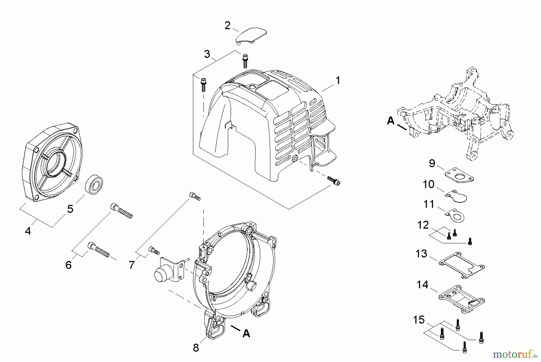 Shindaiwa Wasserpumpen GP344 - Shindaiwa Water Pump, S/N: T16113001001 - T16113999999 Engine Cover, Fan Cover, Reed Valve