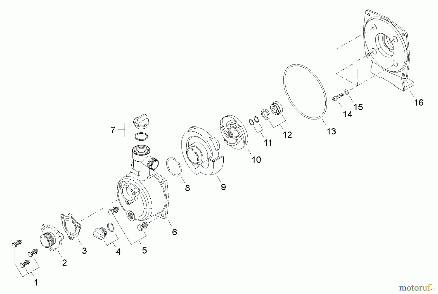 Shindaiwa Wasserpumpen GP344 - Shindaiwa Water Pump, S/N: T16113001001 - T16113999999 Pump